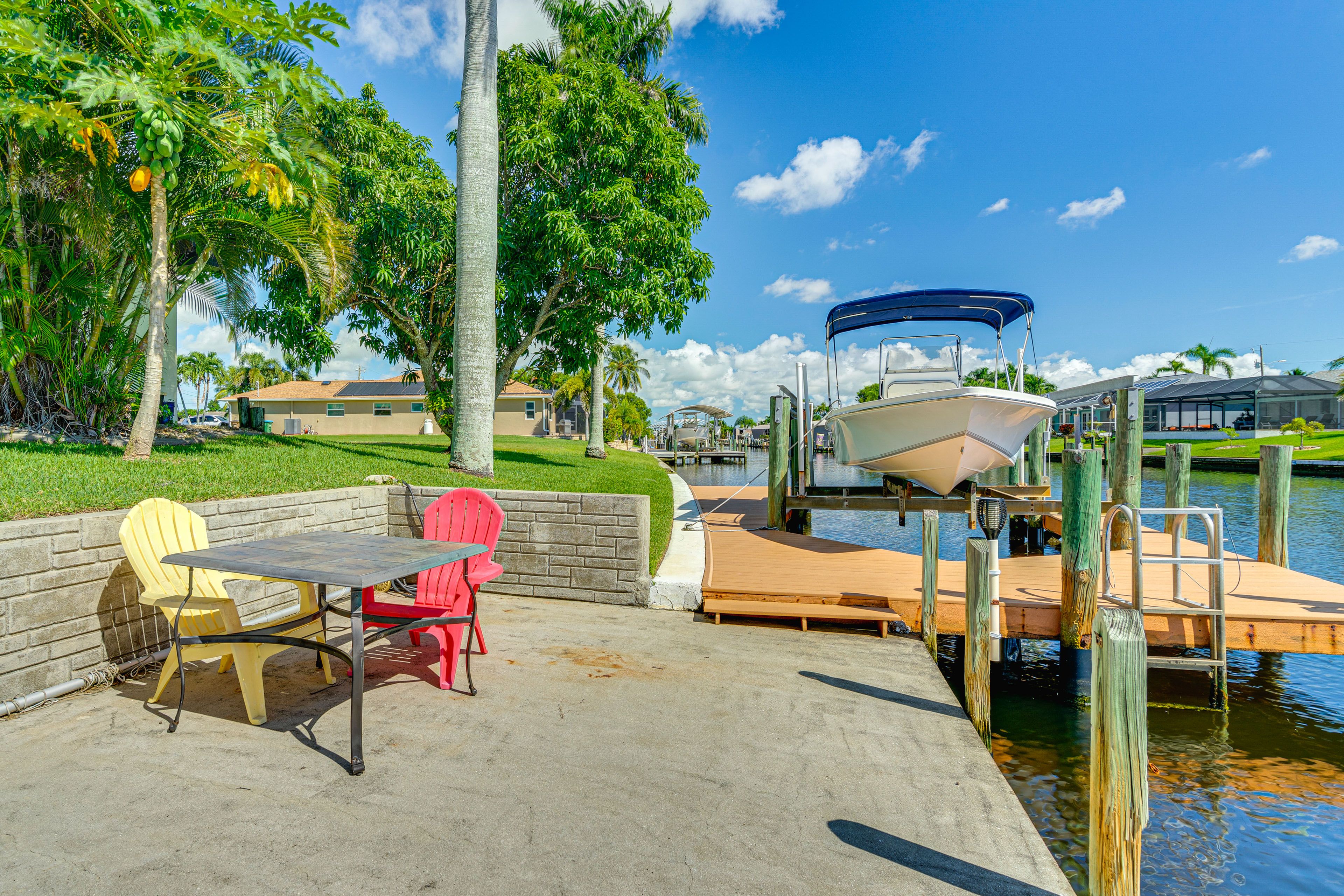 Waterfront Patio | Boat Dock (Boat Not for Guest Use)