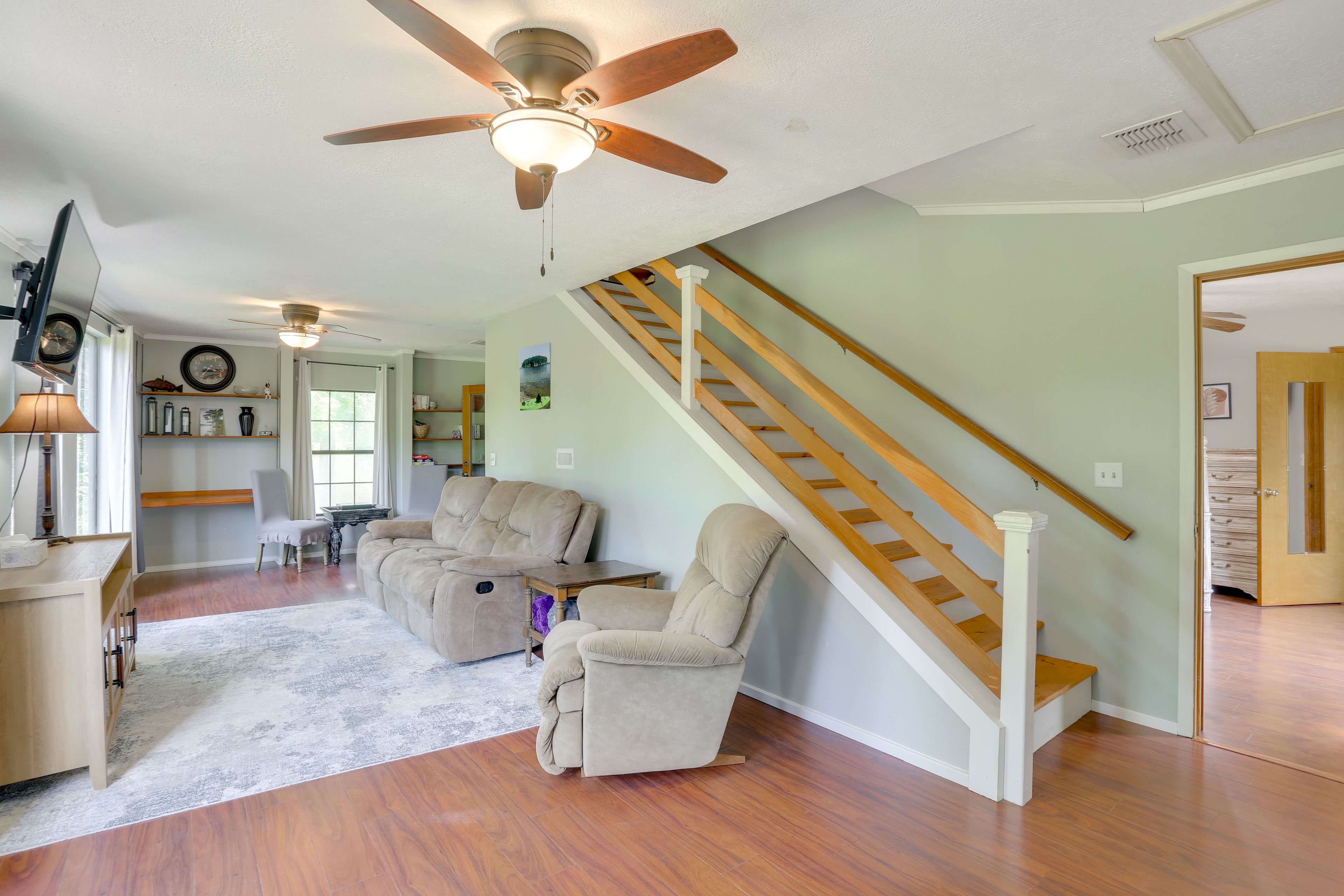 Living Room | 2-Story Home | Central A/C & Heating