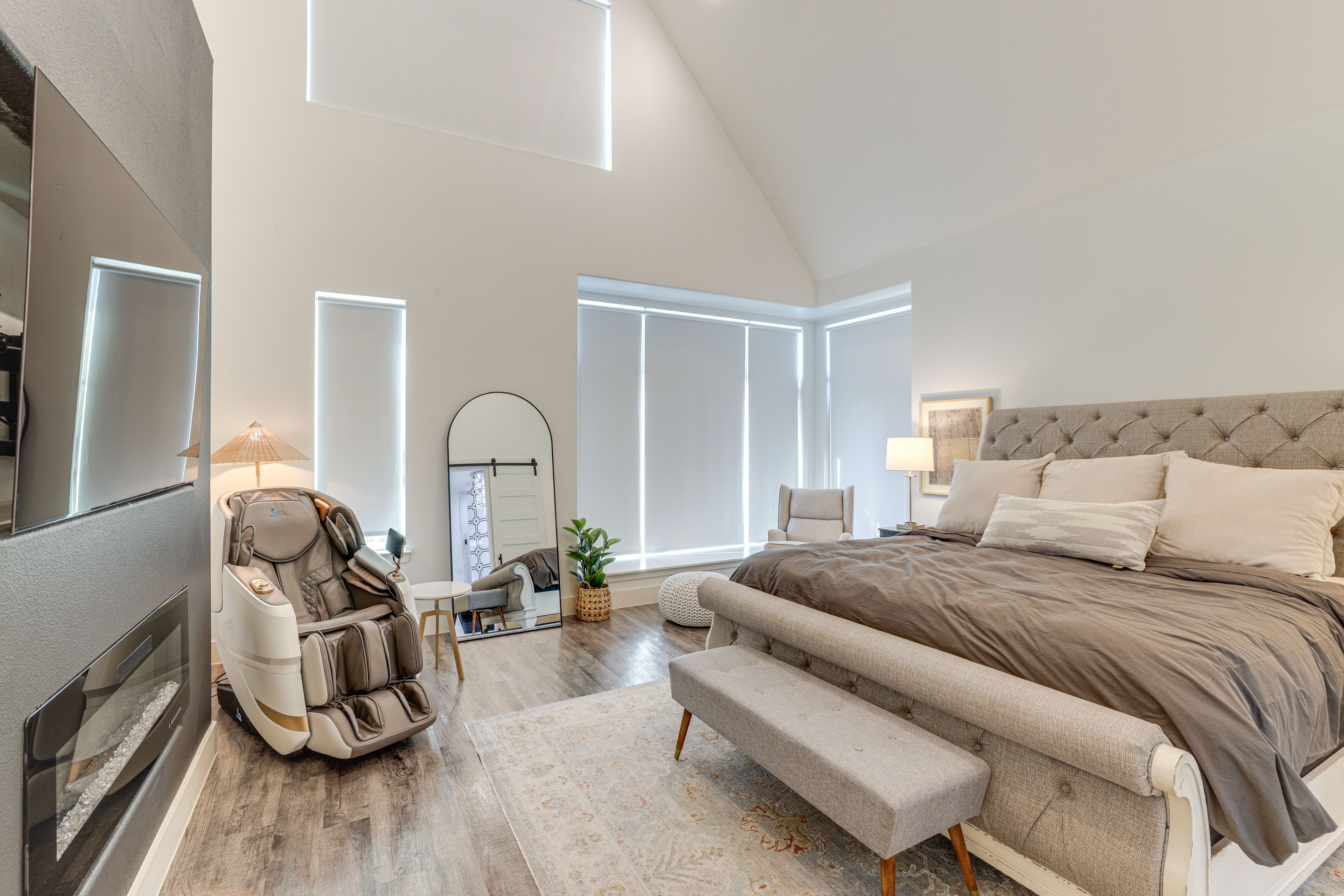 Bedroom 1 | King Bed | Gas Fireplace | Smart TV | Massage Chair | 2nd Floor