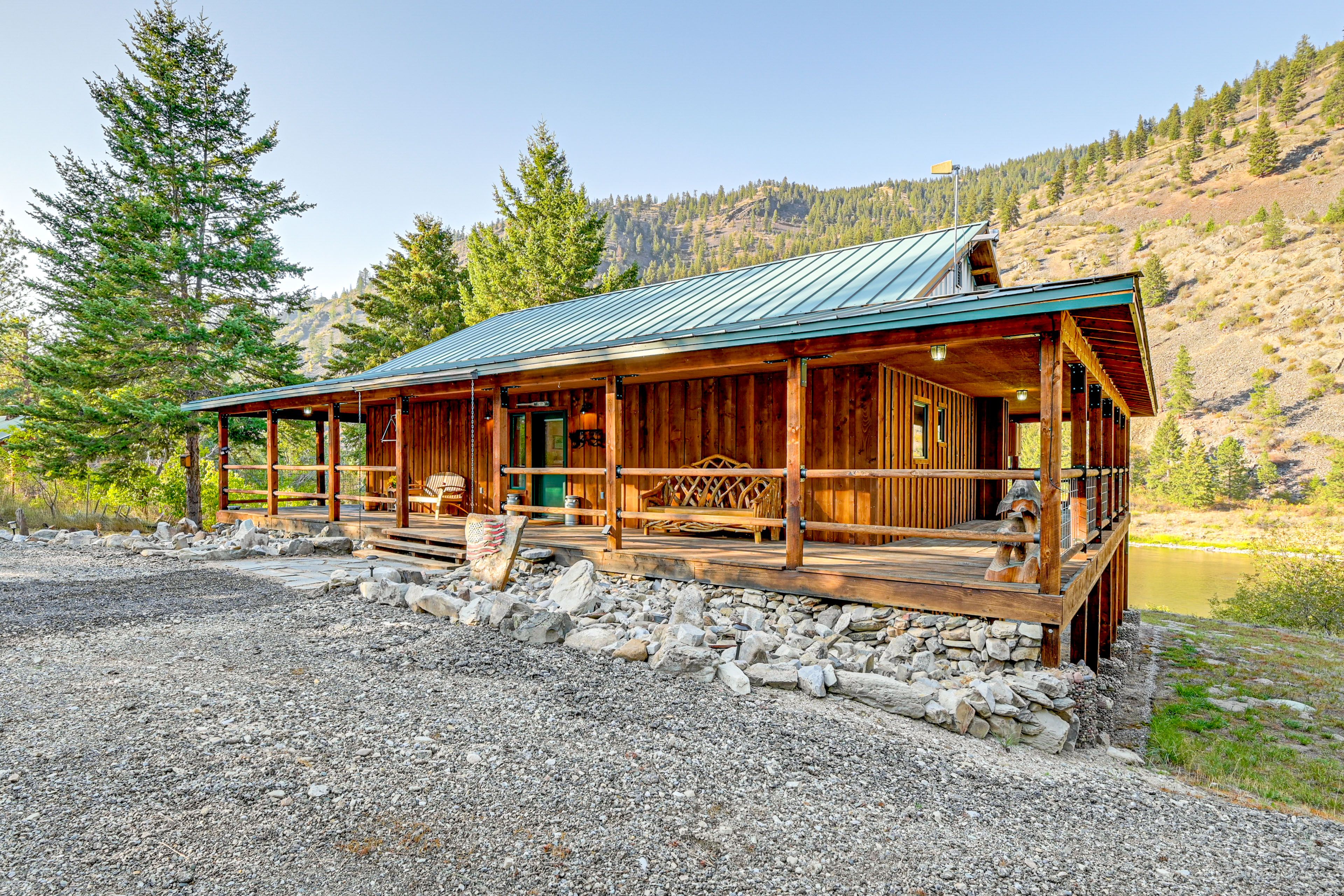 Cabin Exterior | On-Site River Access | Mountain Views
