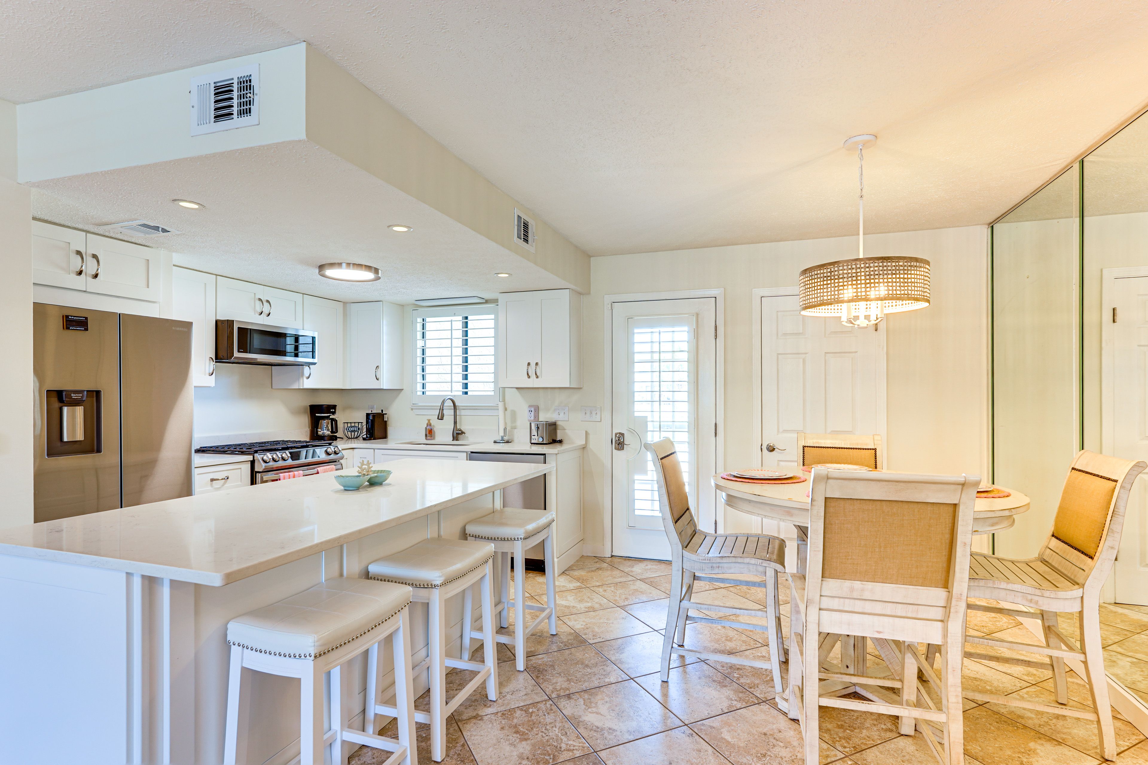 Kitchen & Dining Area | Central A/C & Heating