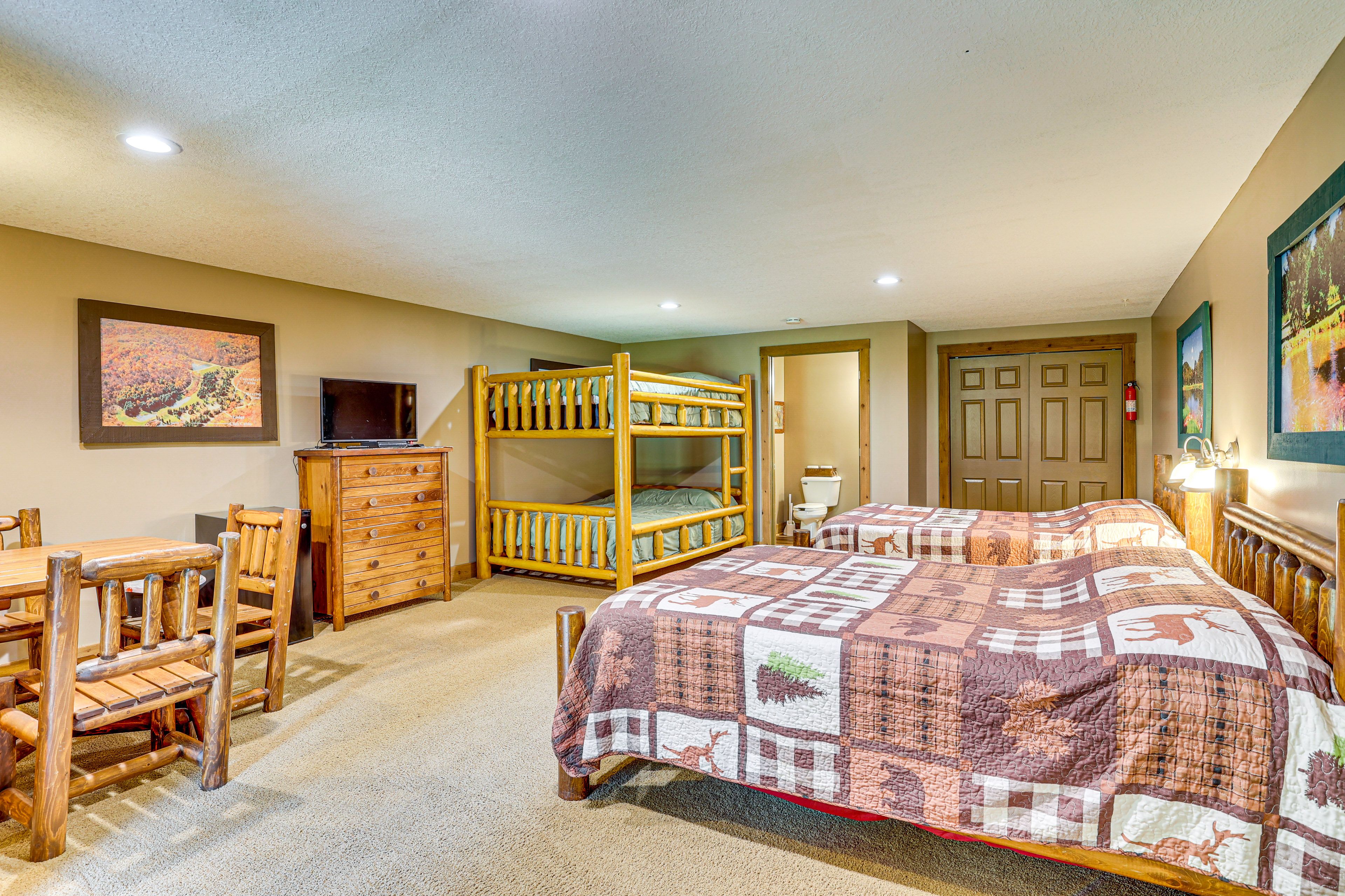 Bedroom 1 (Access Only From Outside) | 2 Full Beds | Full Bunk Bed | Lower Floor