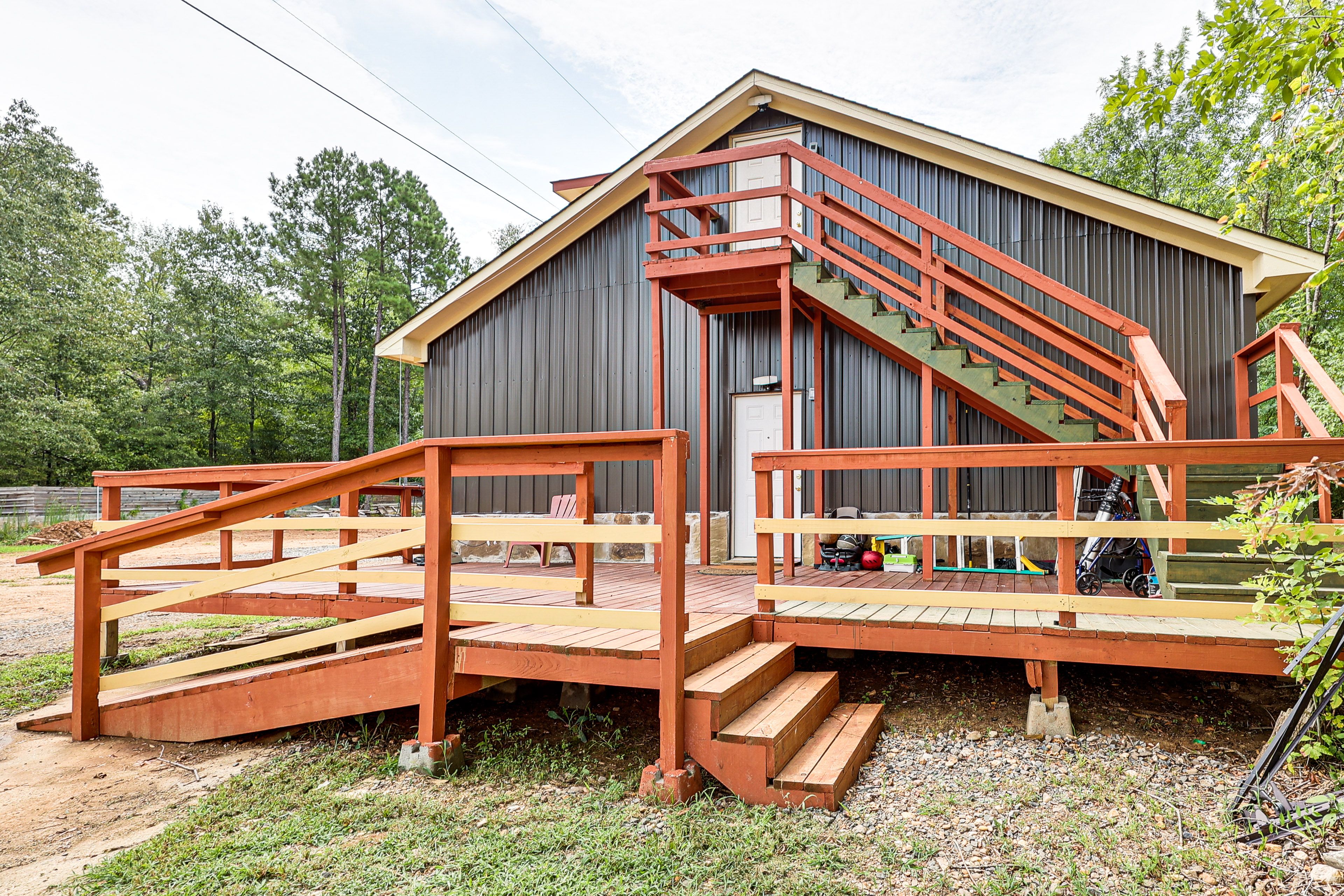 Property Exterior | Charcoal/Wood Grill | Spacious Deck