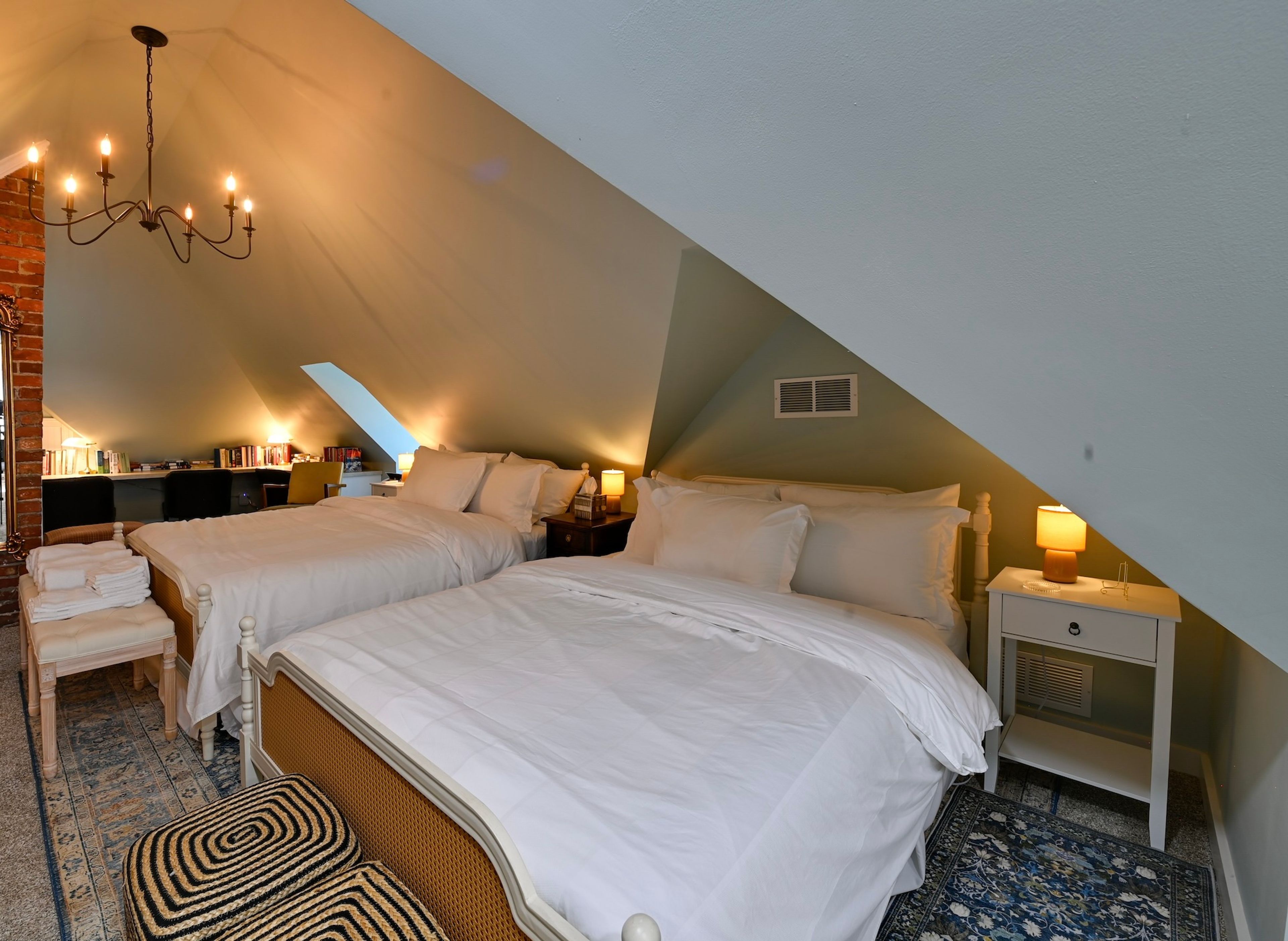 Bedroom 5 (Attic Study) | 2 Queen Beds