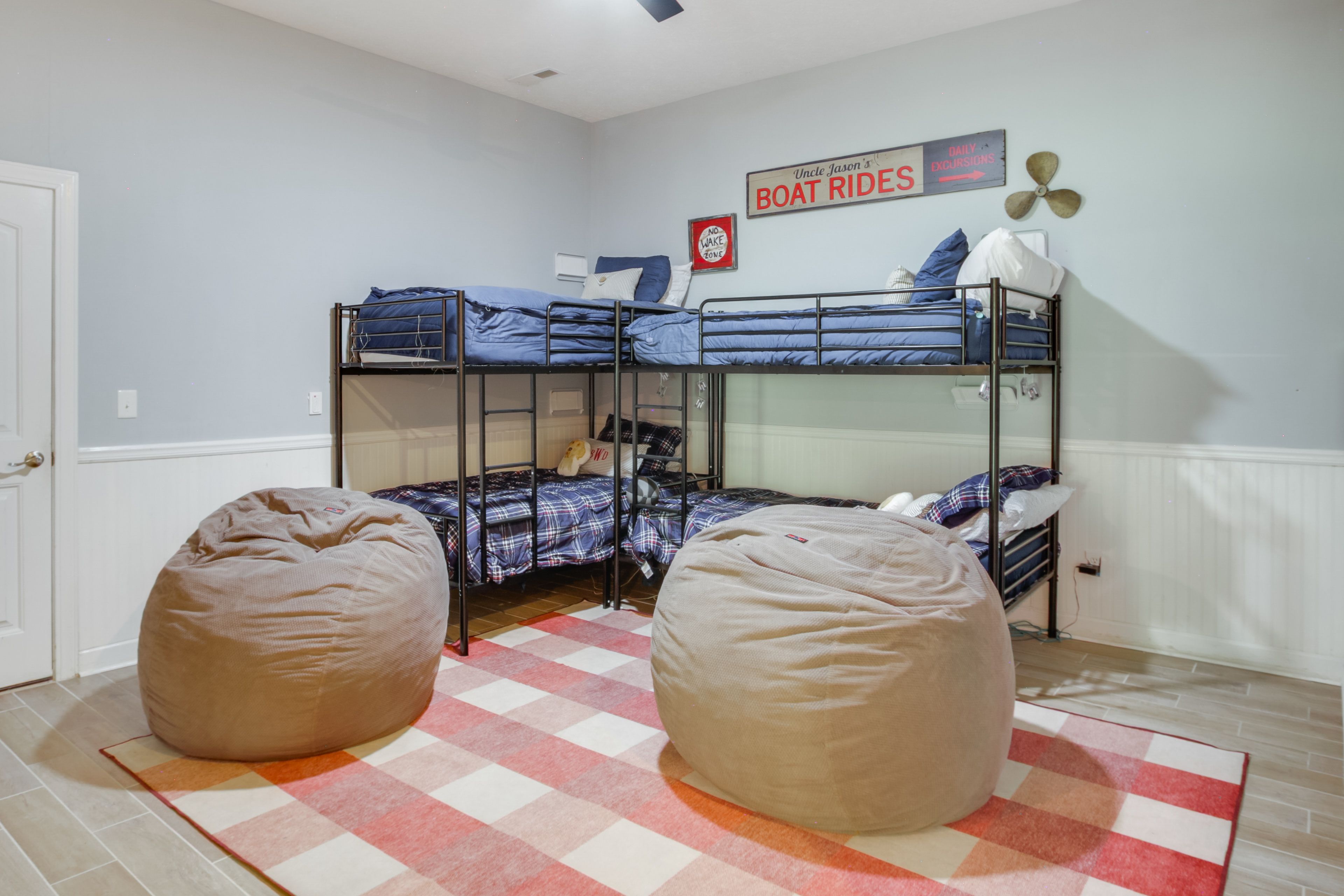 Bedroom 4 (Basement) | 2 Twin Bunk Beds | Twin Floor Mattress
