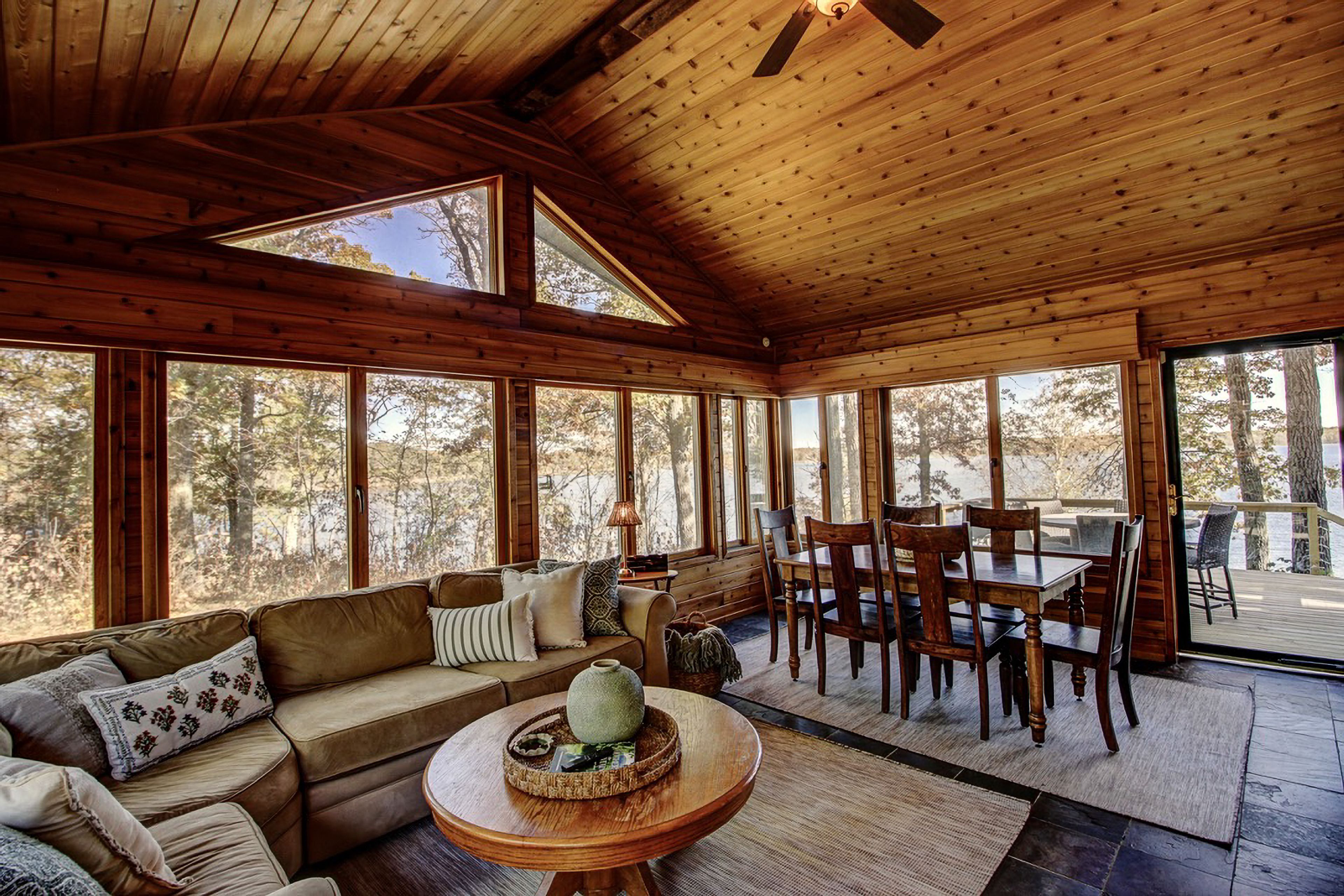 Main Cabin | Living Room & Dining Area | 1st Floor | Free WiFi