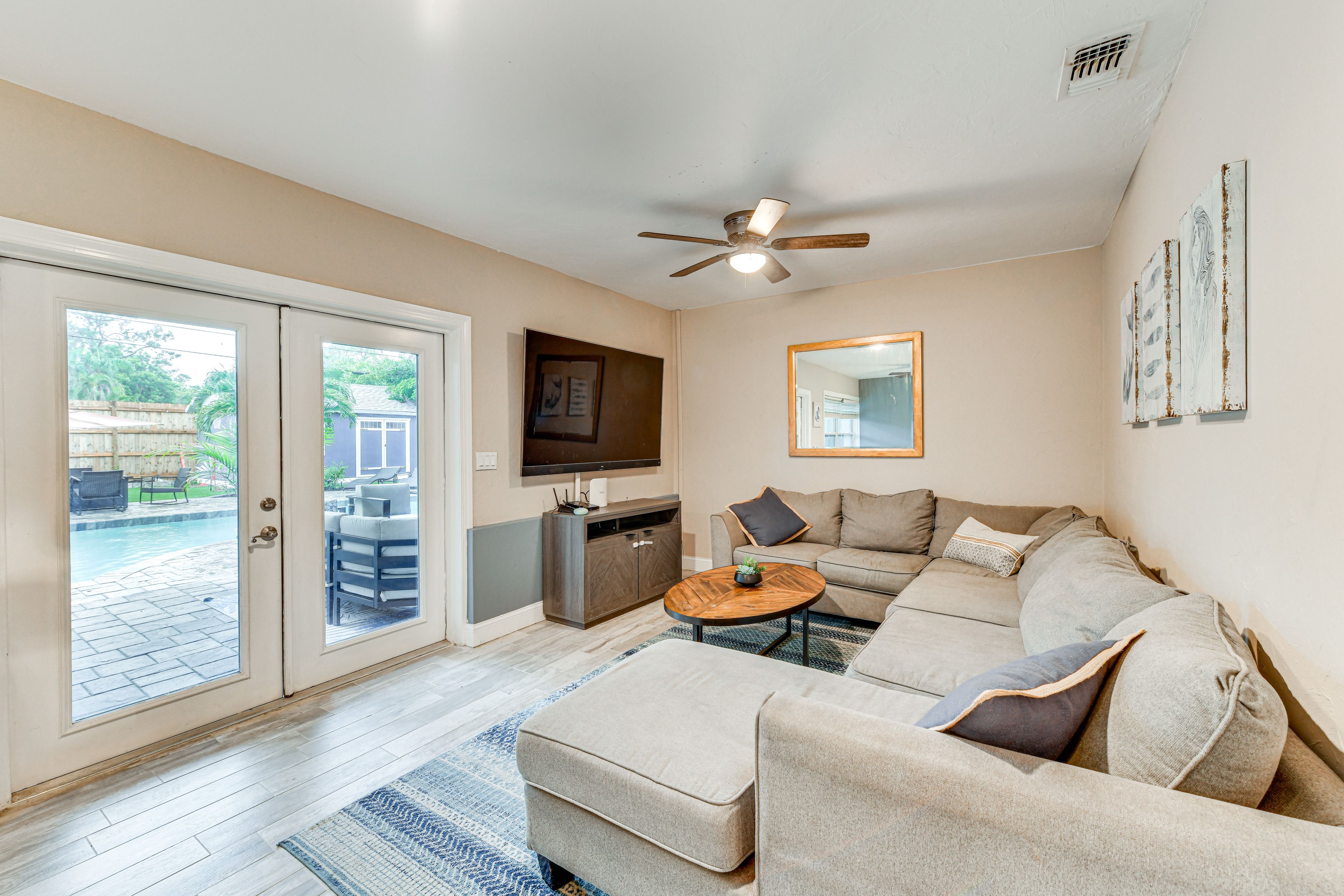 Living Room | Central A/C & Heat | 1 Interior Step to Access