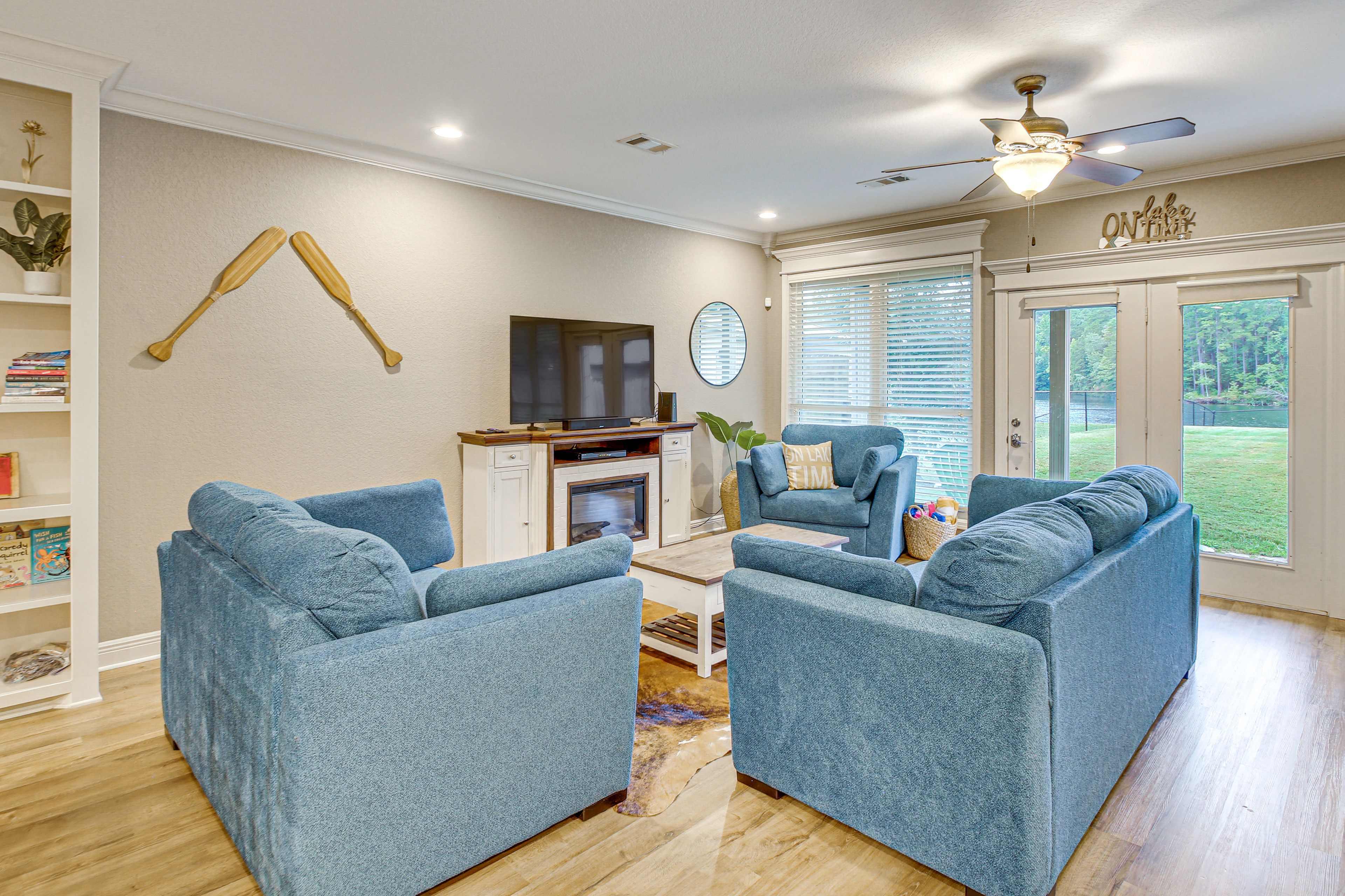 Living Room | Smart TV | Electric Fireplace | 1st Floor