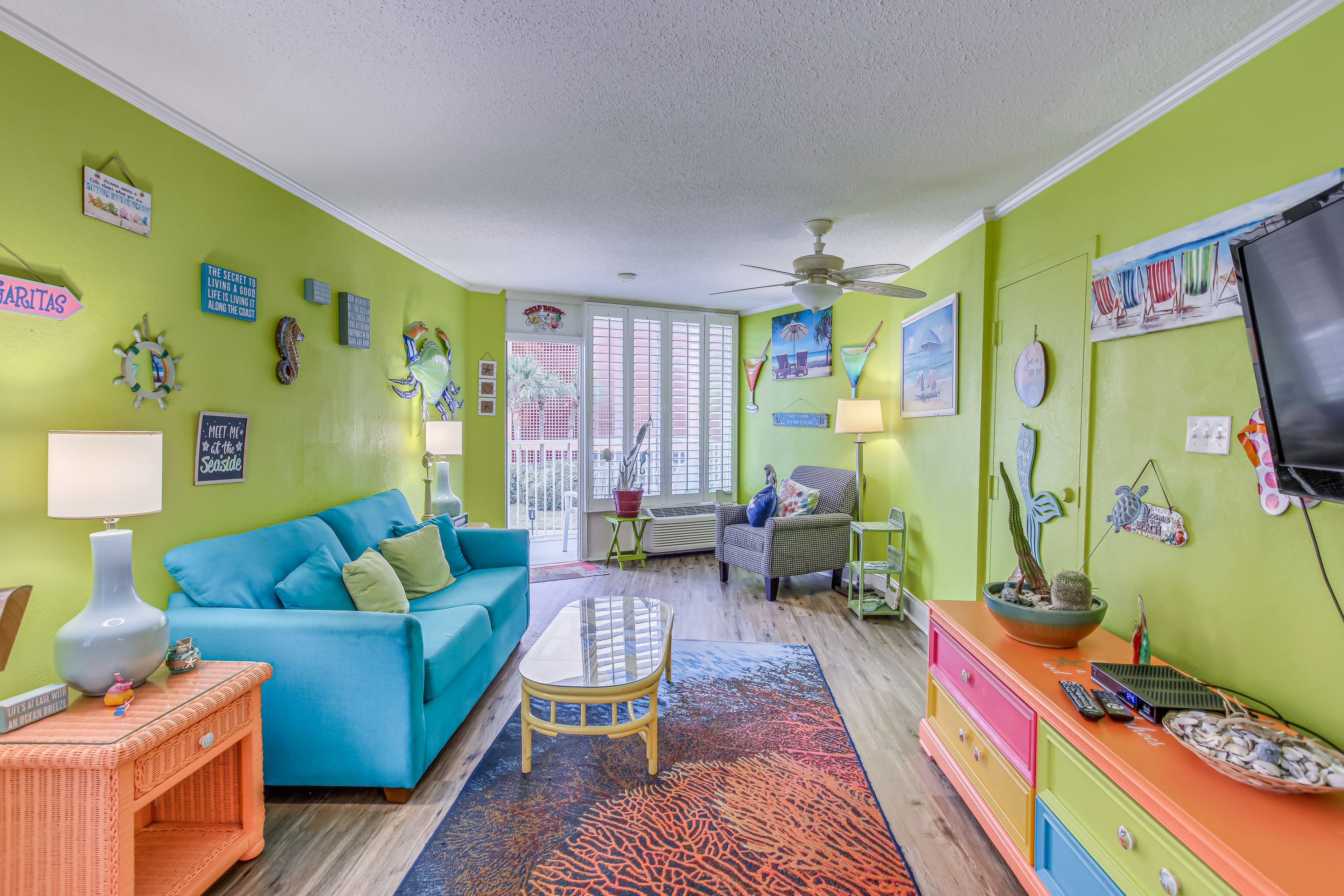 Living Room | Full Sleeper Sofa | Smart TV | Single-Story Unit