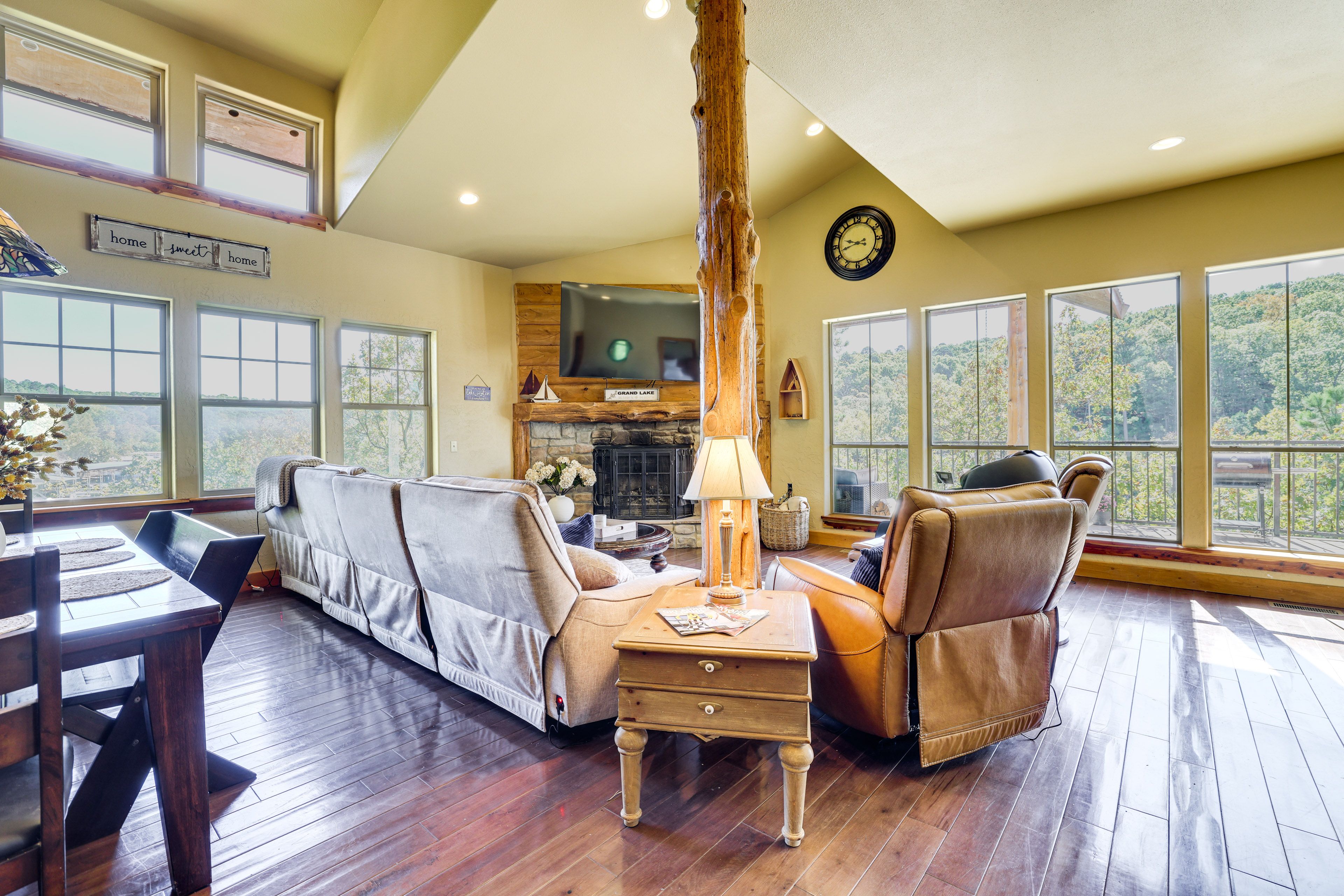 Living Room | Main Level | Smart TV | Wood-Burning Fireplace | Massage Chair