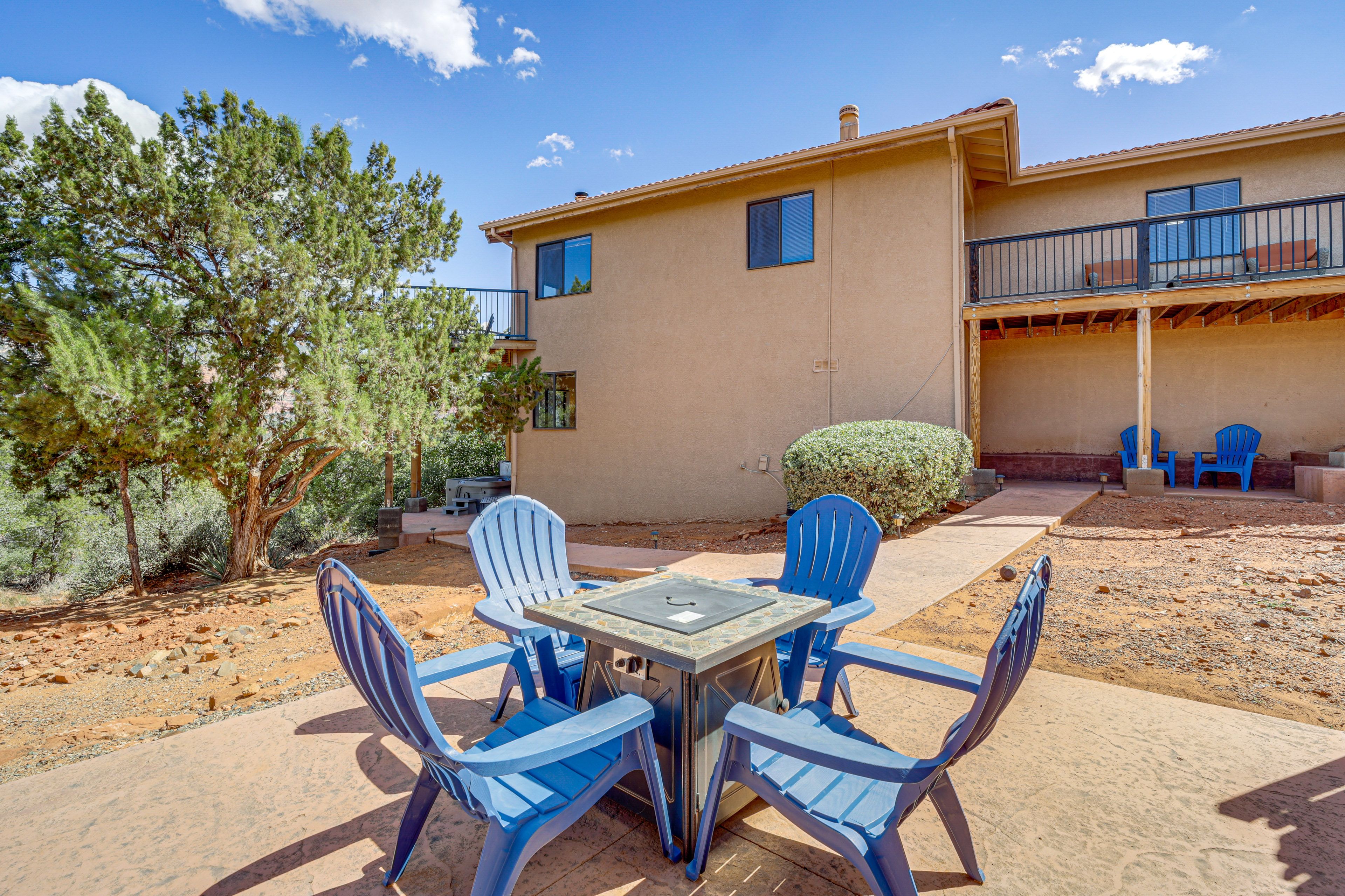 Patio | Gas Fire Pit | 2-Story Home