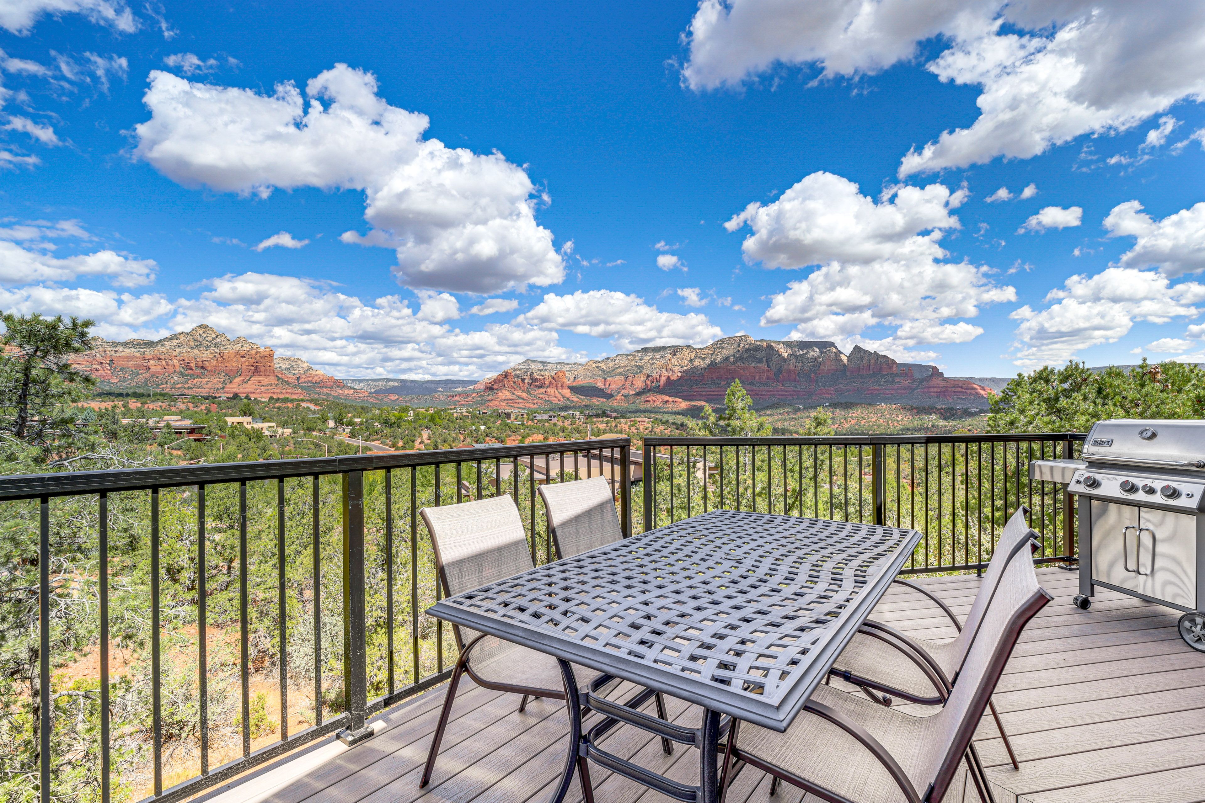 Sedona Vacation Rental | 3BR | 2BA | 1,800 Sq Ft | 3 Steps to Enter