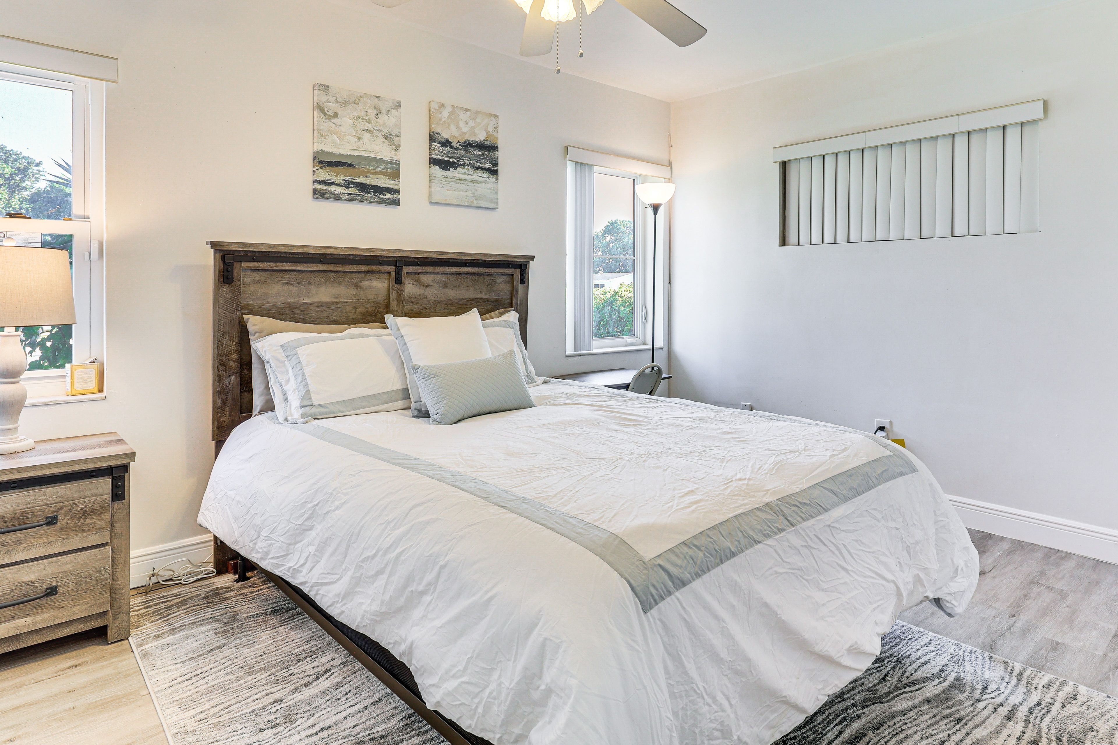 Bedroom 1 | Full Bed | Laptop-Friendly Workspace