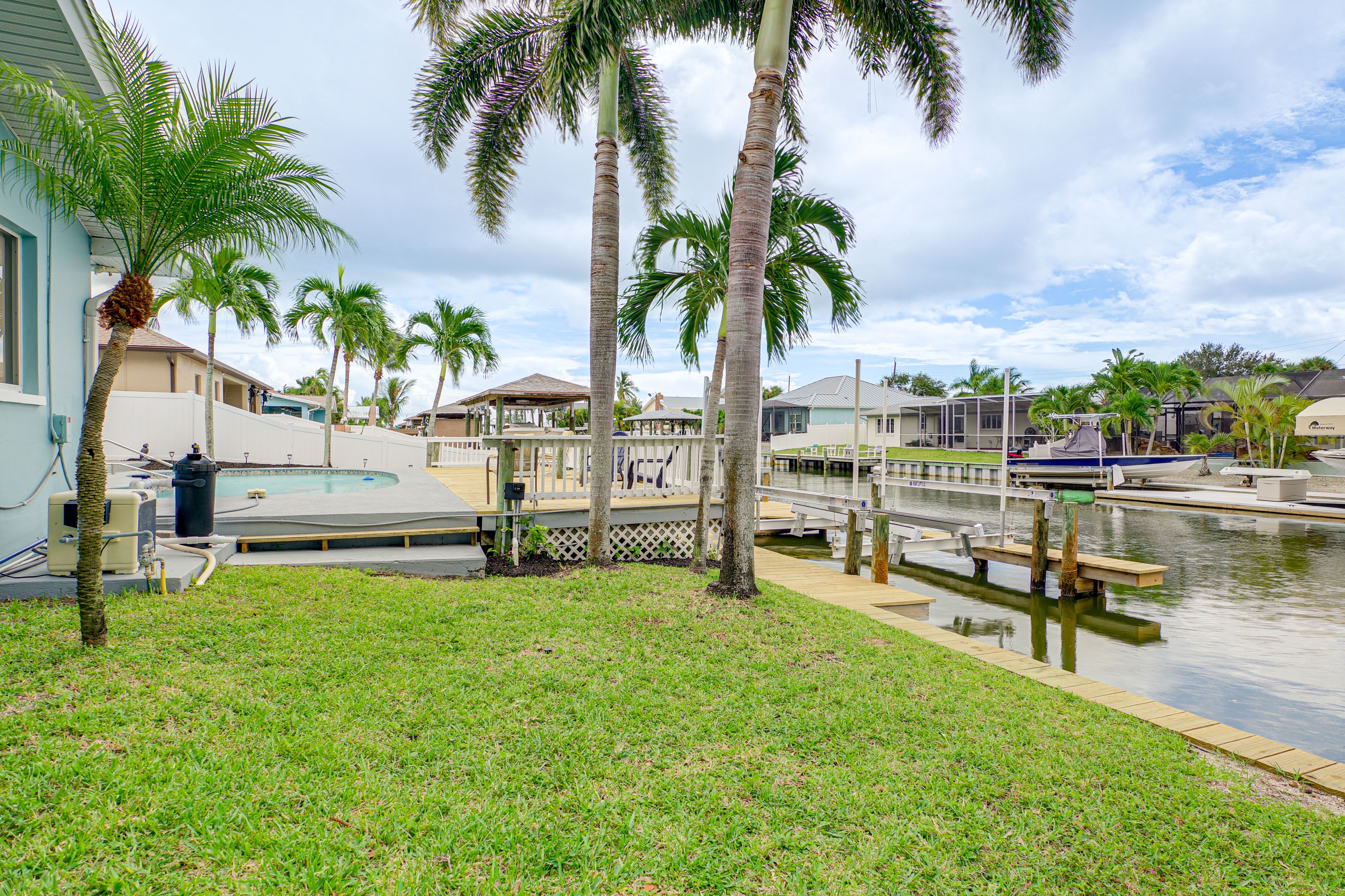 Private Backyard Area | Boat Dock w/ Lift