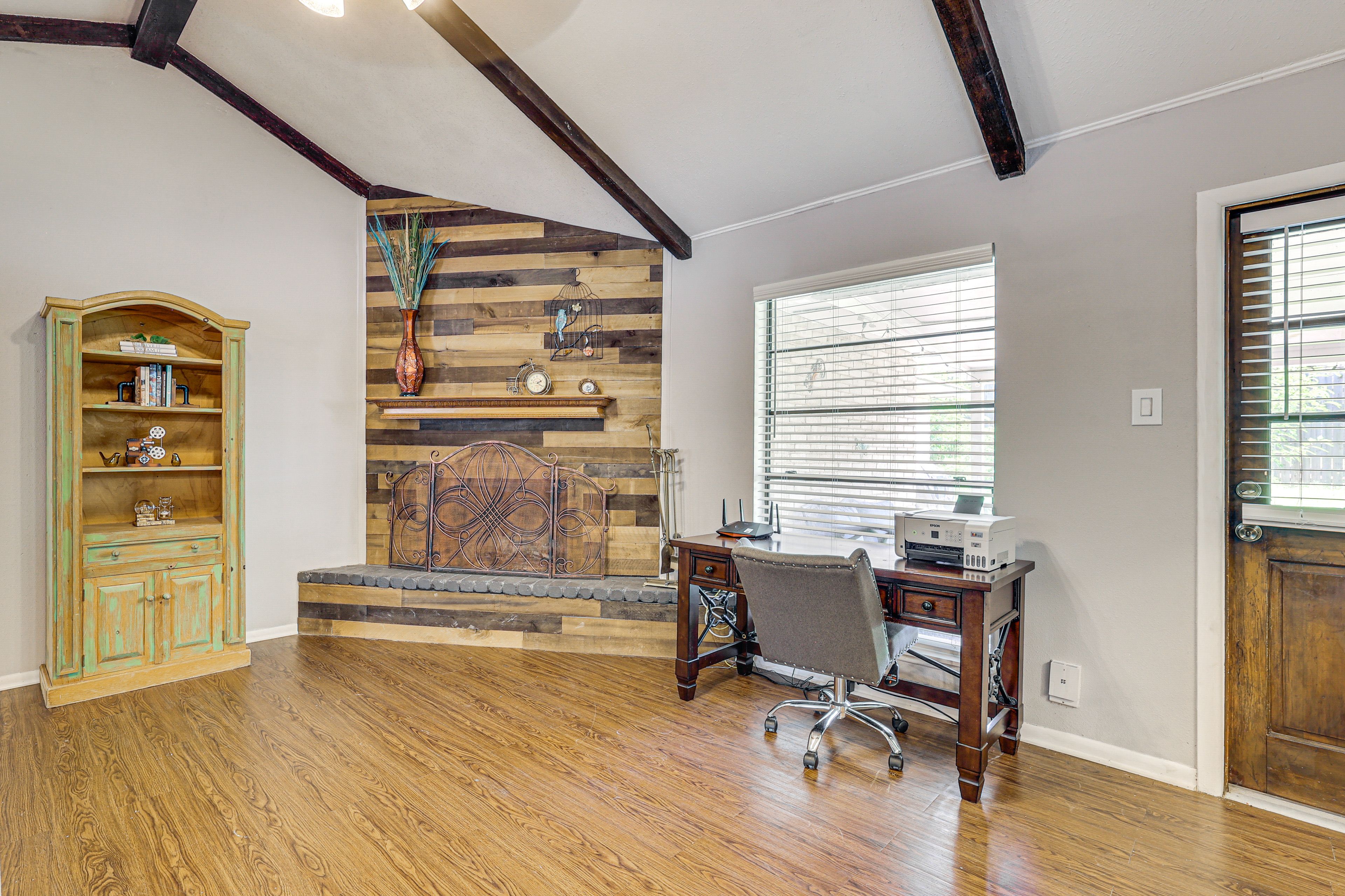 Dedicated Workspace | Wood-Burning Fireplace