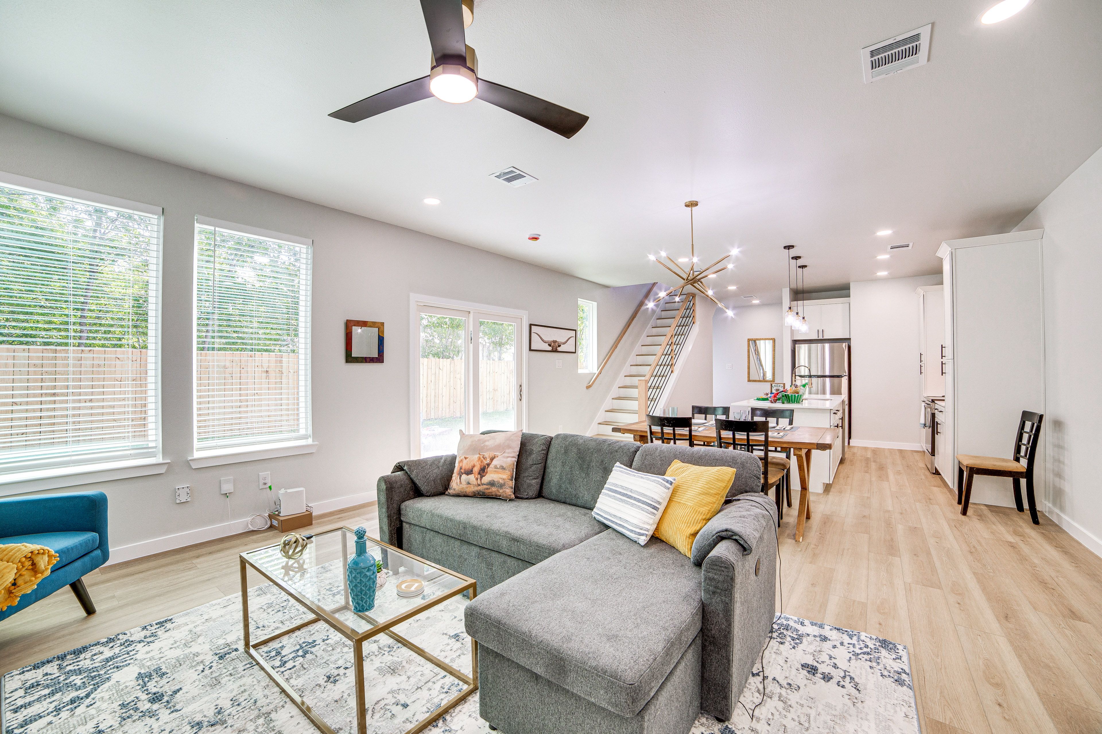 Living Room | 1st Floor | Full Sleeper Sofa | Fireplace | Central Heating & A/C