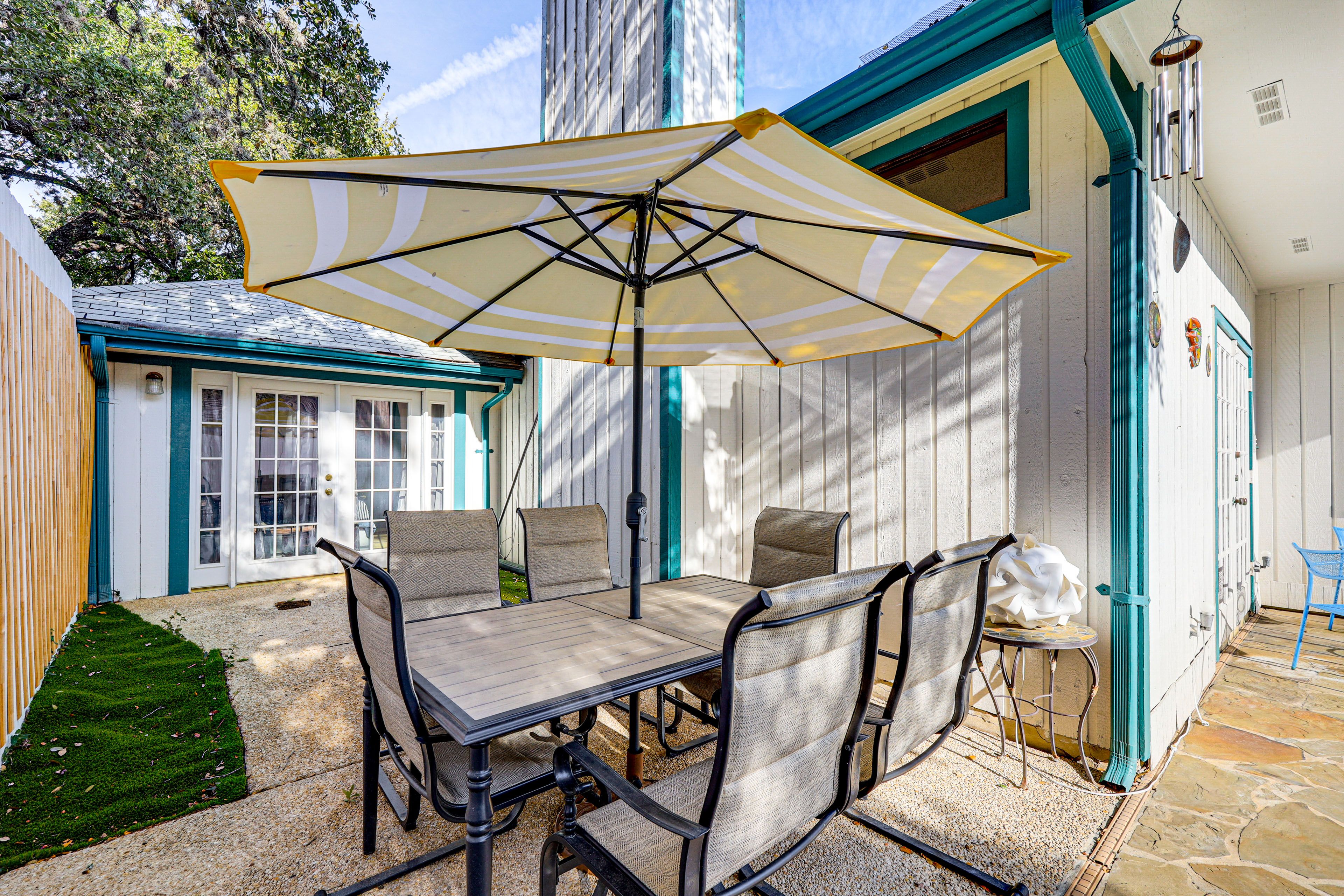 Backyard | Private Pool & Hot Tub | Grill | Patio w/ Dining Area | Fire Pit