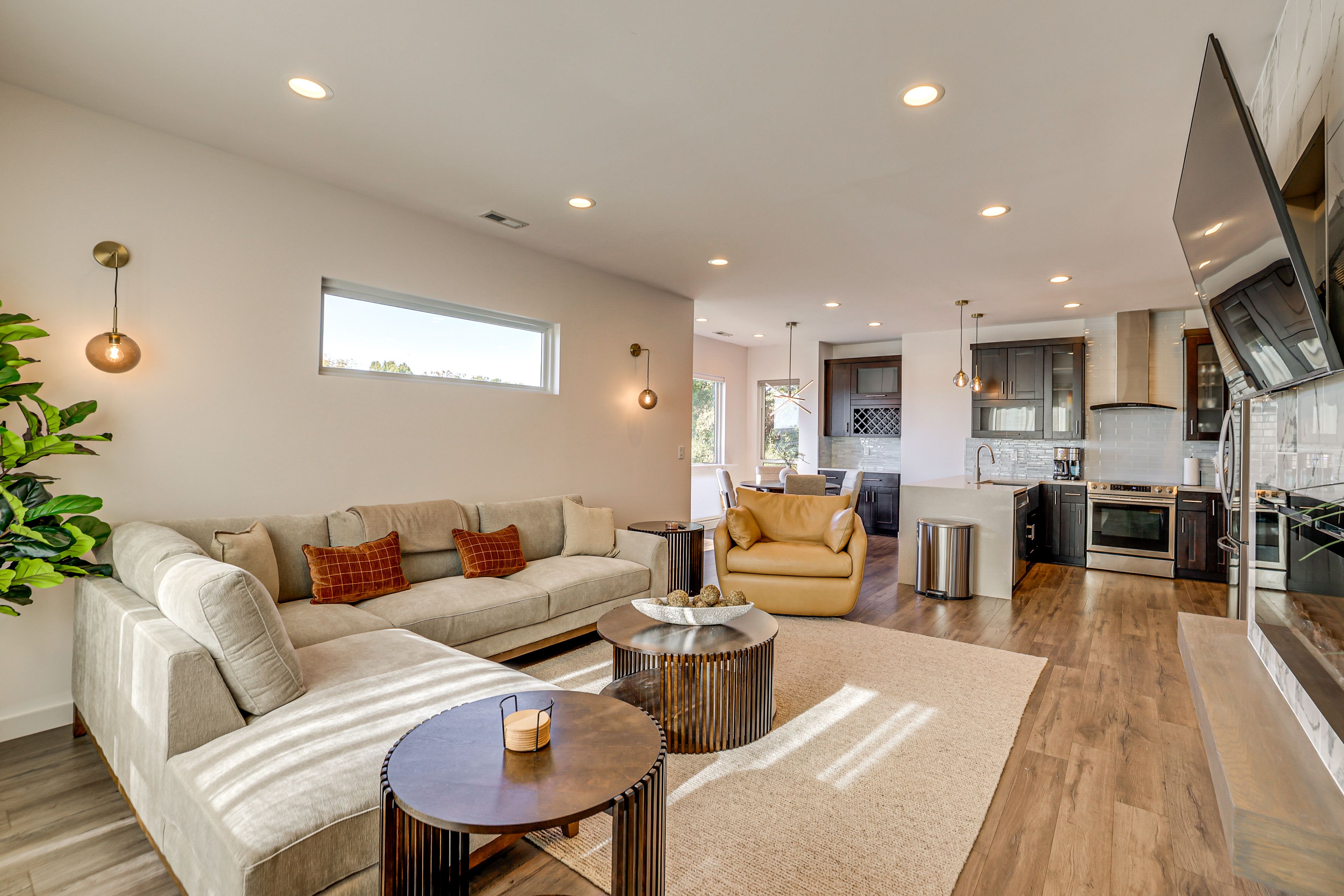 Living Room | 1st Floor | Smart TV | Fireplace | Central Heating & A/C