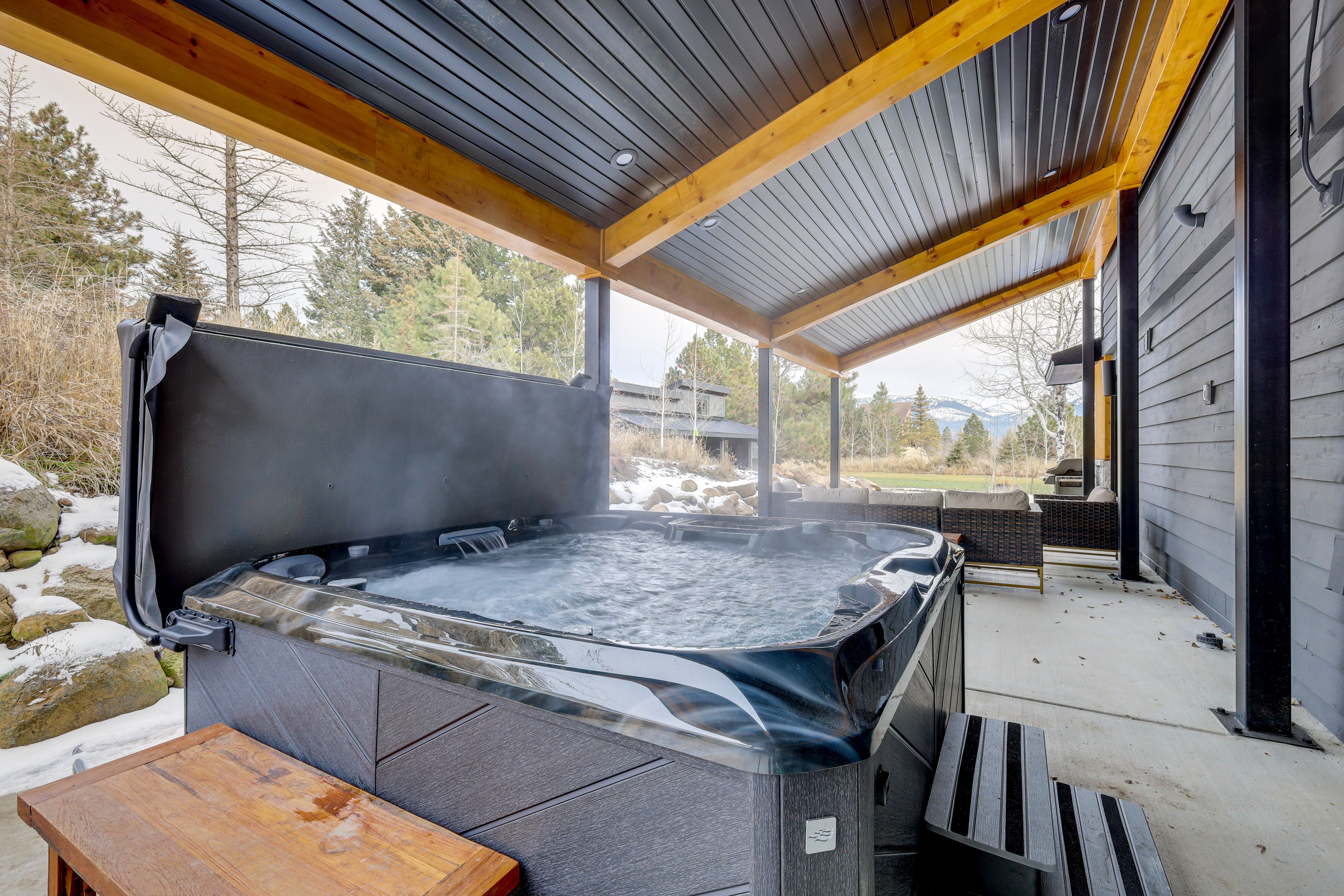 Covered Patio | Private Hot Tub