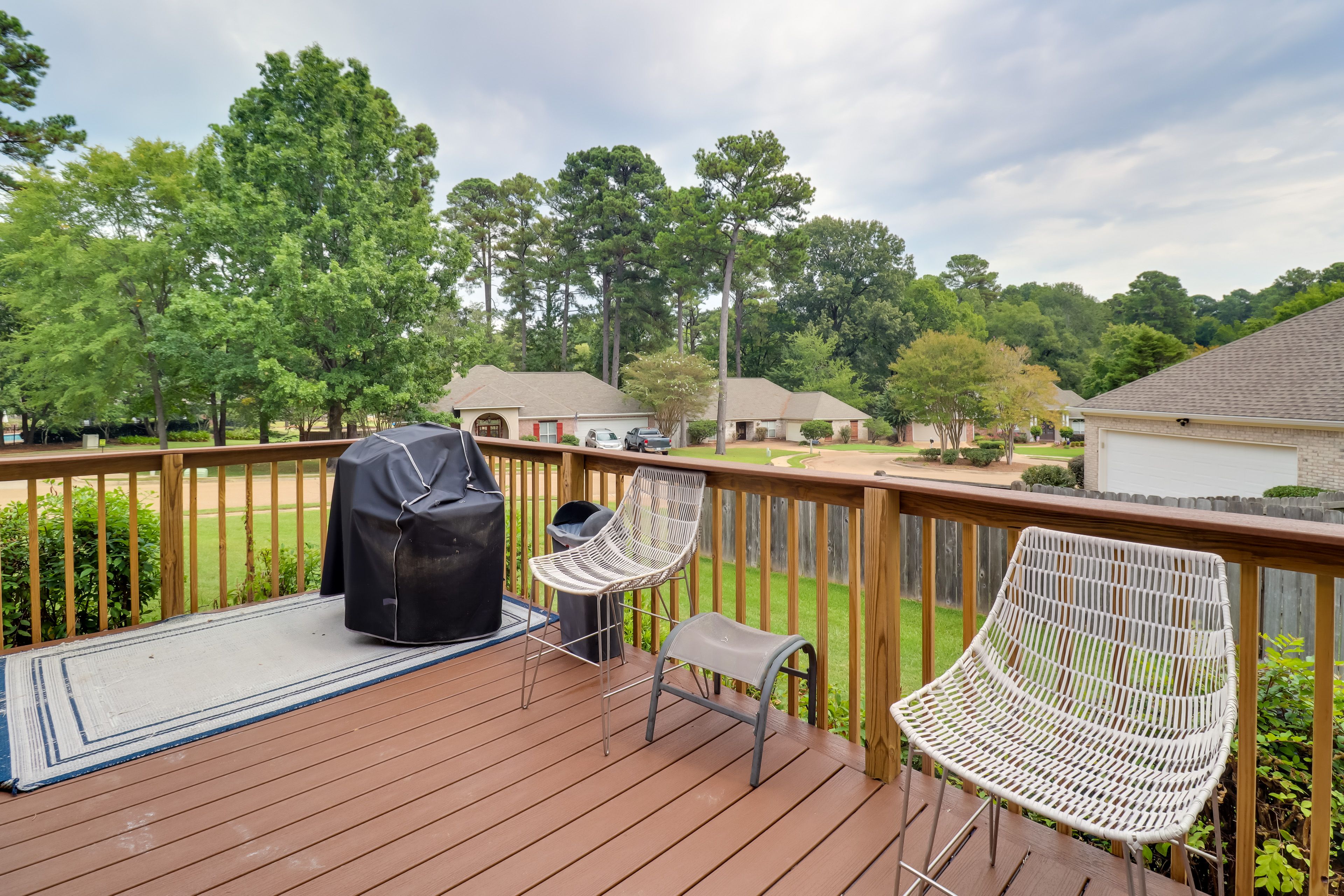 Furnished Deck | Fish Fryer & Charcoal Grill | Spacious Yard