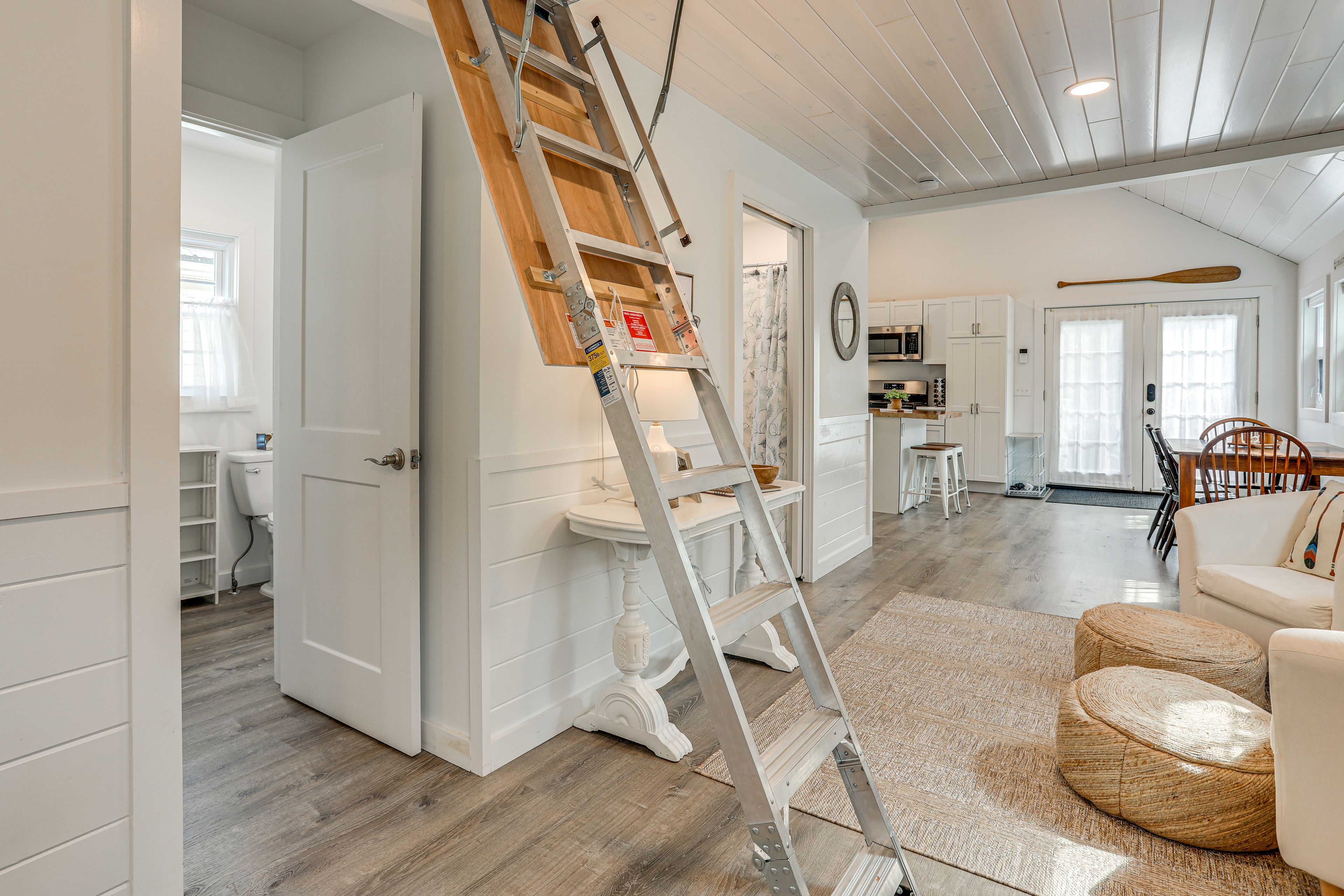 Living Area | Ladder to Loft | Main Level