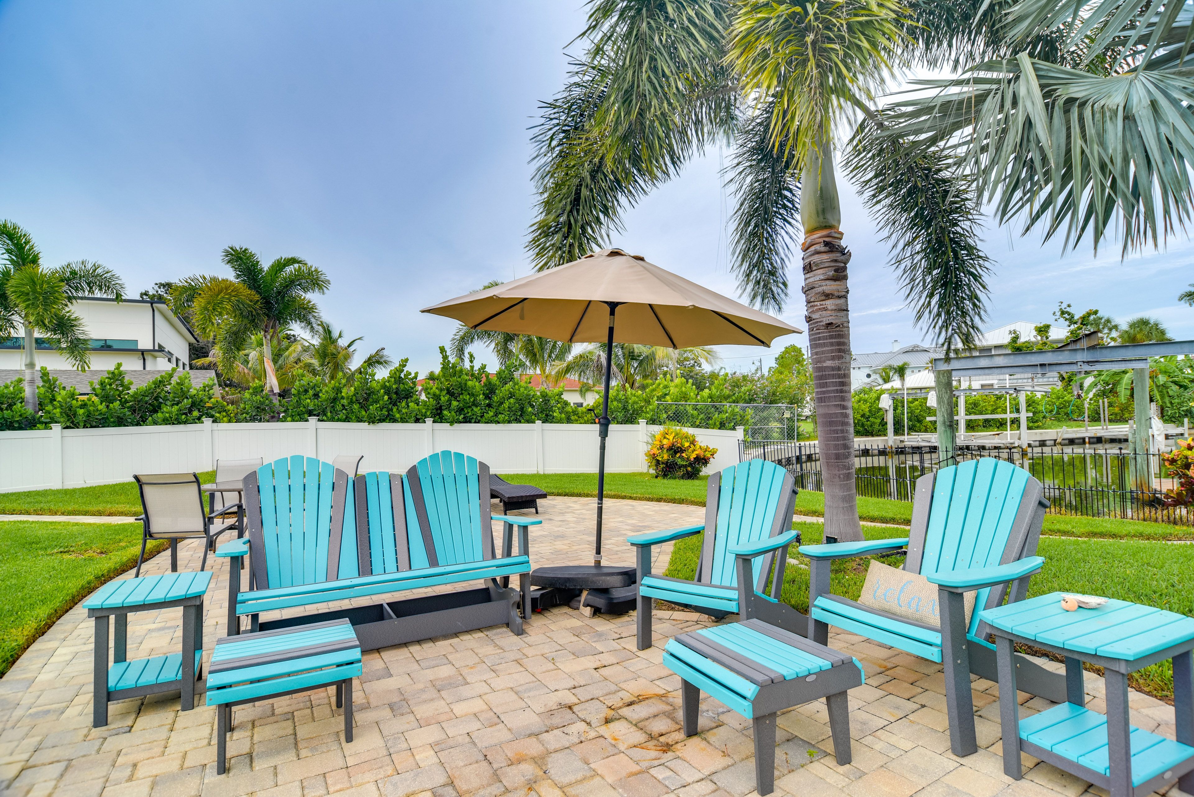 Canal-Front Backyard | Furnished Patio
