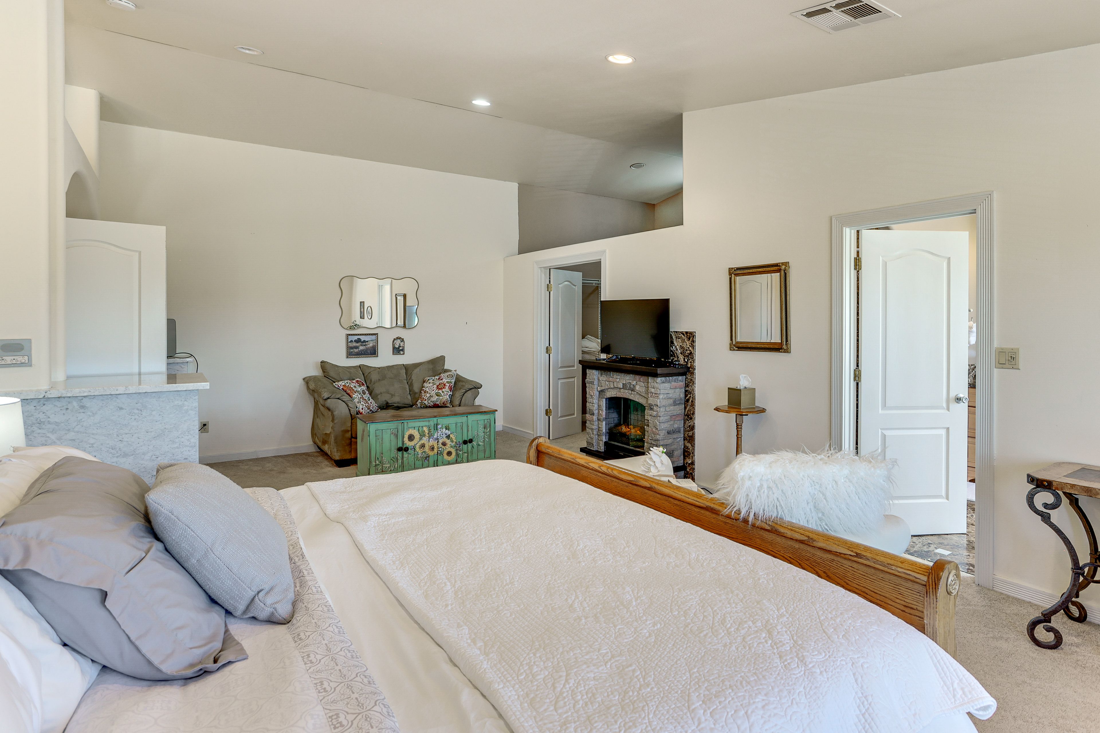 Electric Fireplace | Walk-In Closet