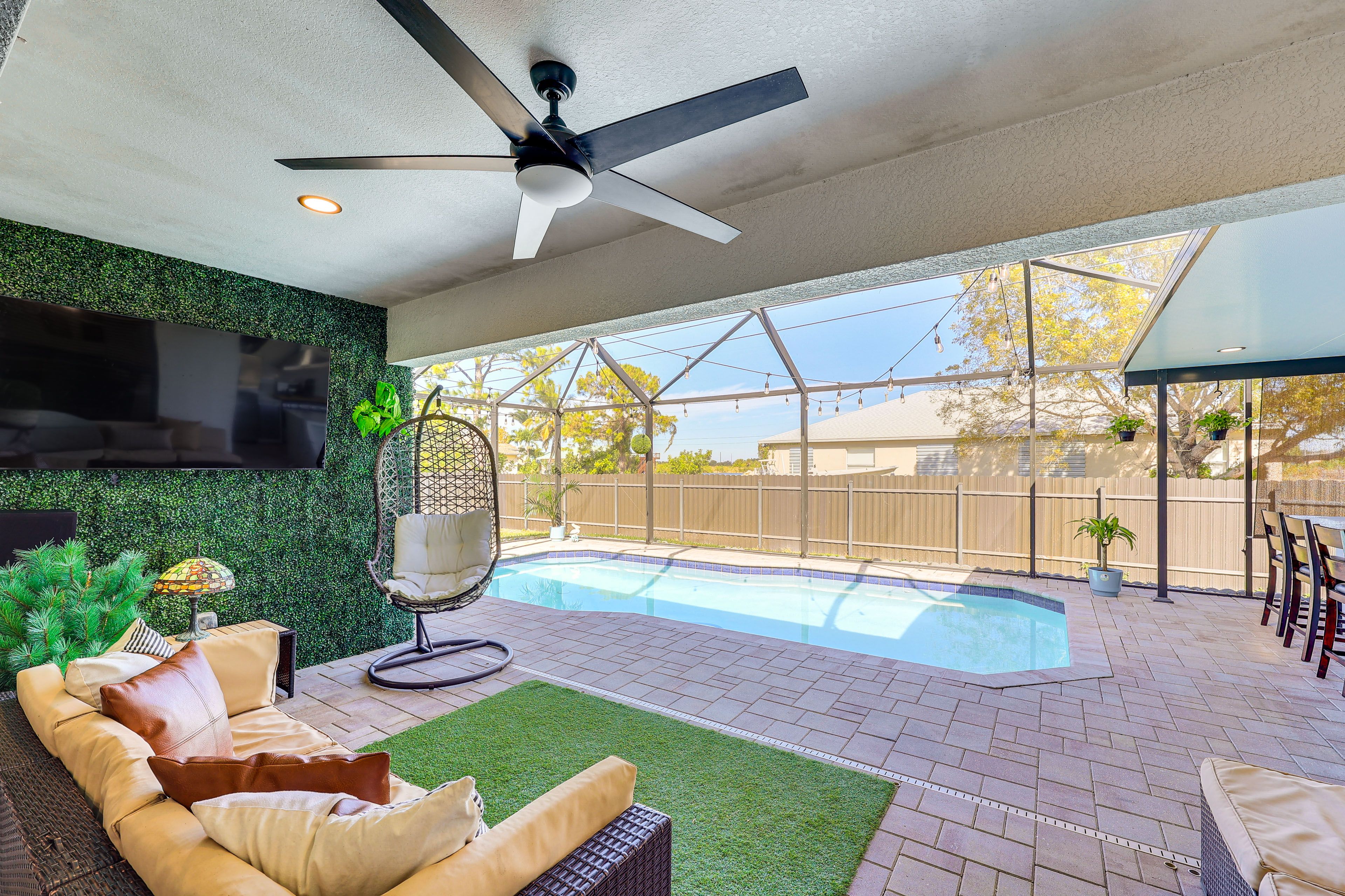 Lanai | Private Pool (Not Heated) | Lounge Area w/ Smart TV | Outdoor Kitchen