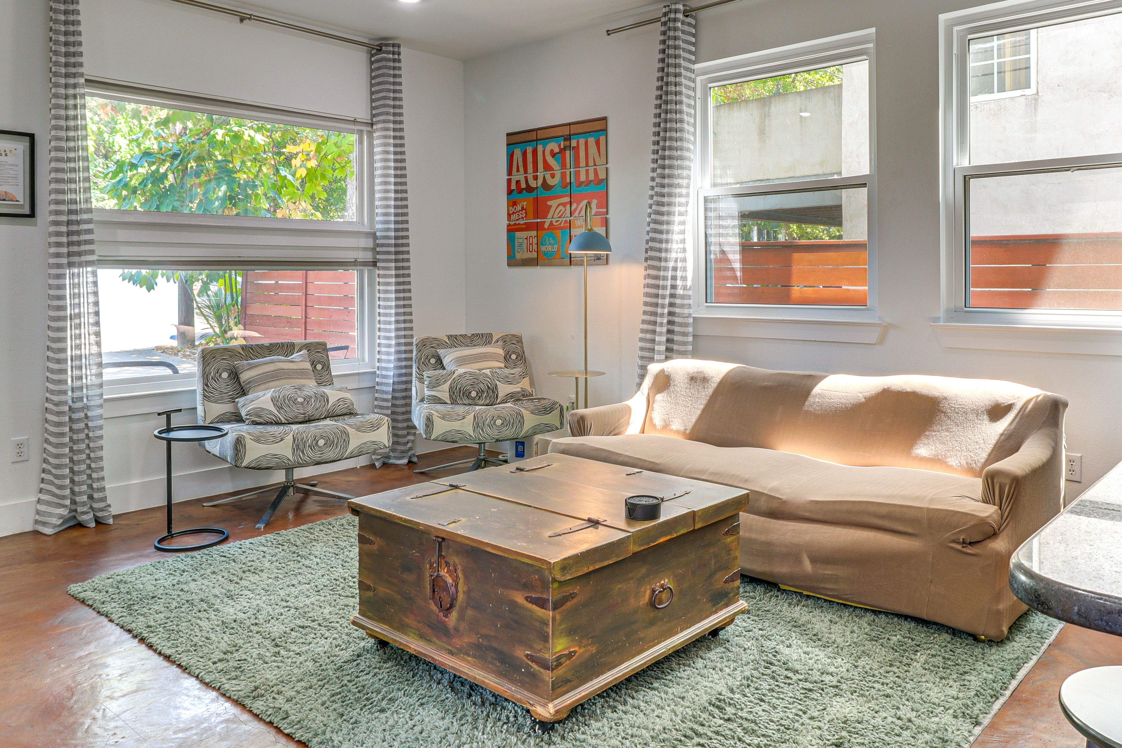 Living Room | Free WiFi | Central A/C | Queen Sleeper Sofa | 1st Floor