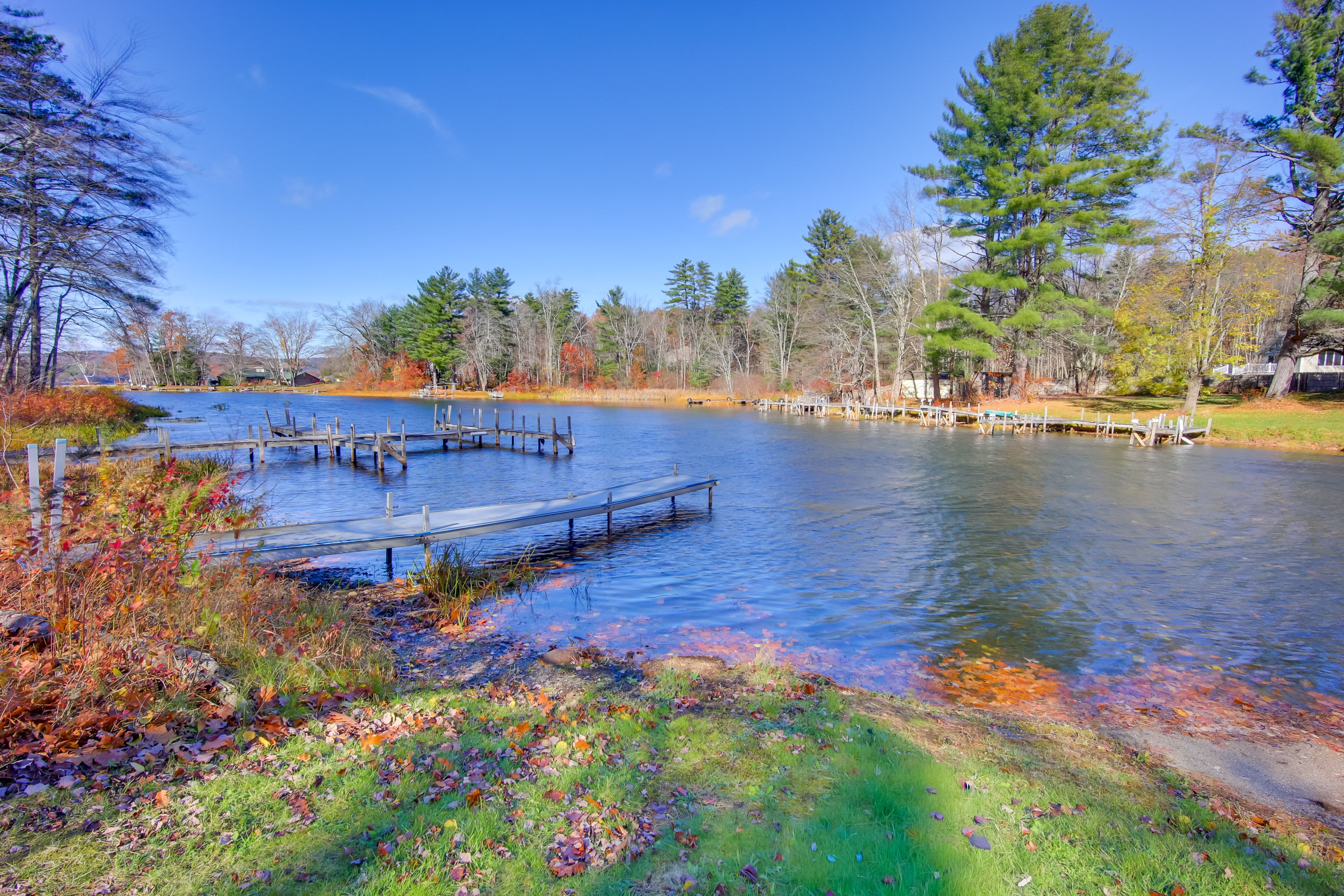 Shared Dock on Spofford Lake