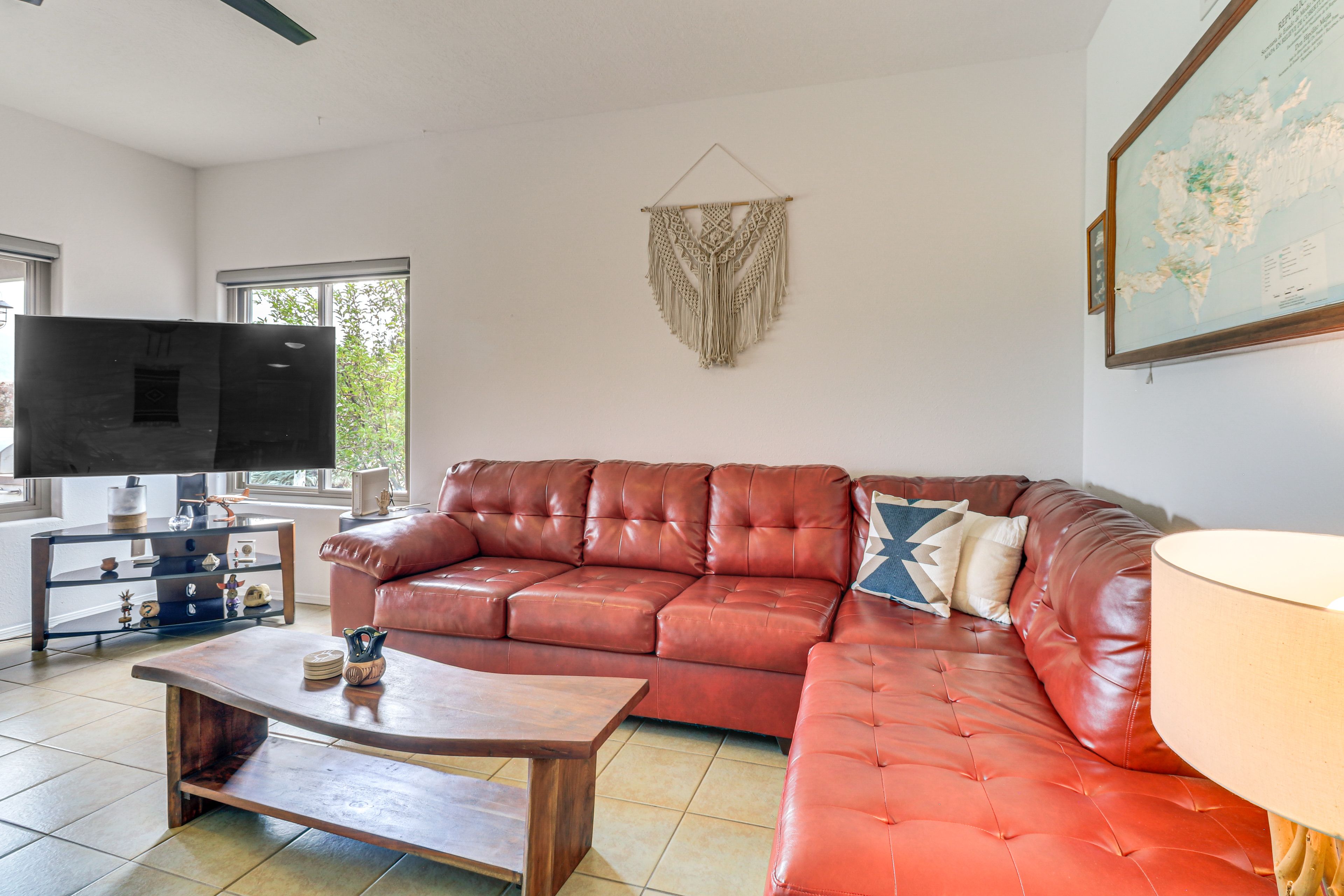 Living Room | Wood-Burning Fireplace | Free WiFi