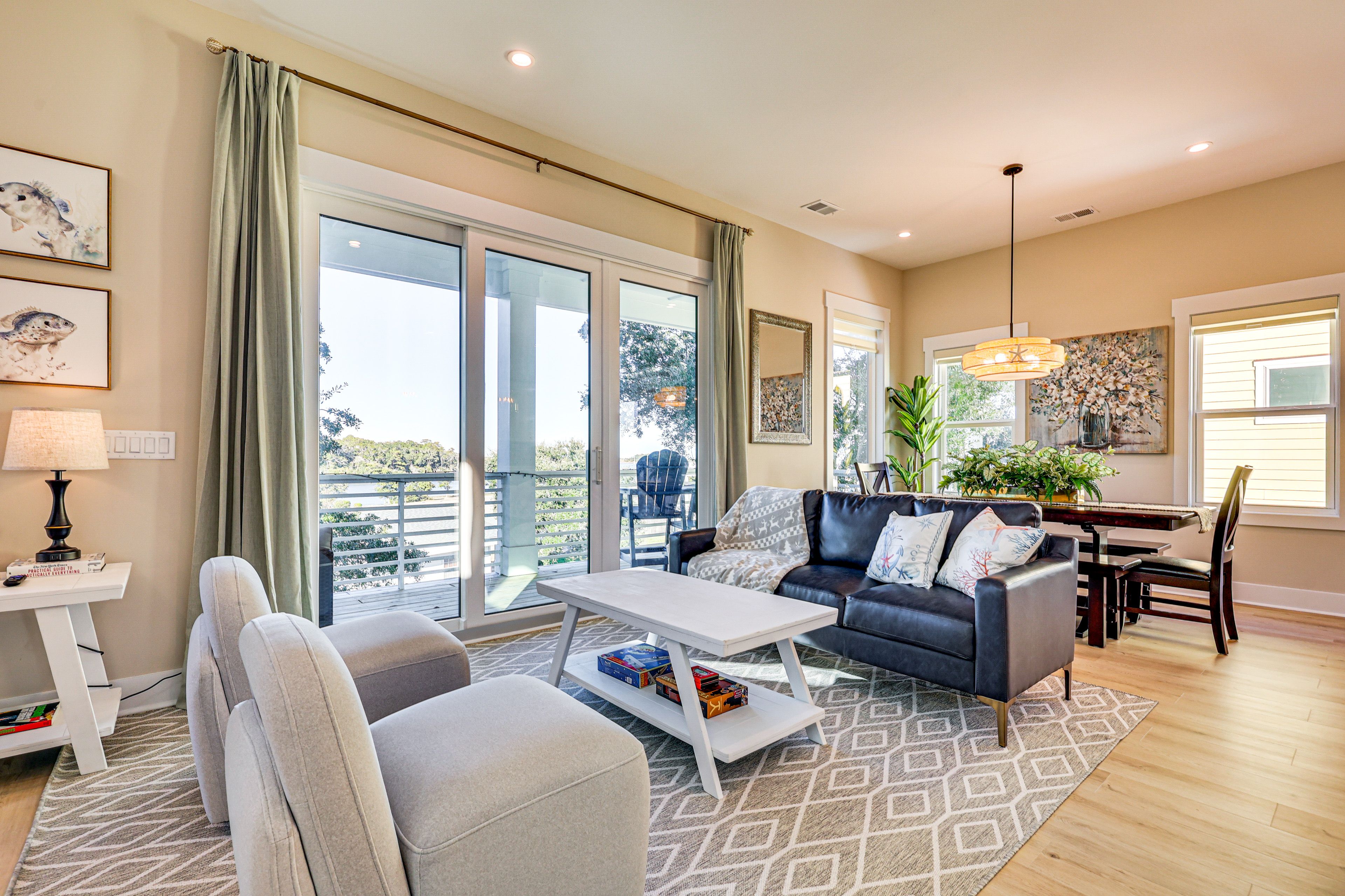 Living Room | Smart TV | Electric Fireplace | 2nd Floor