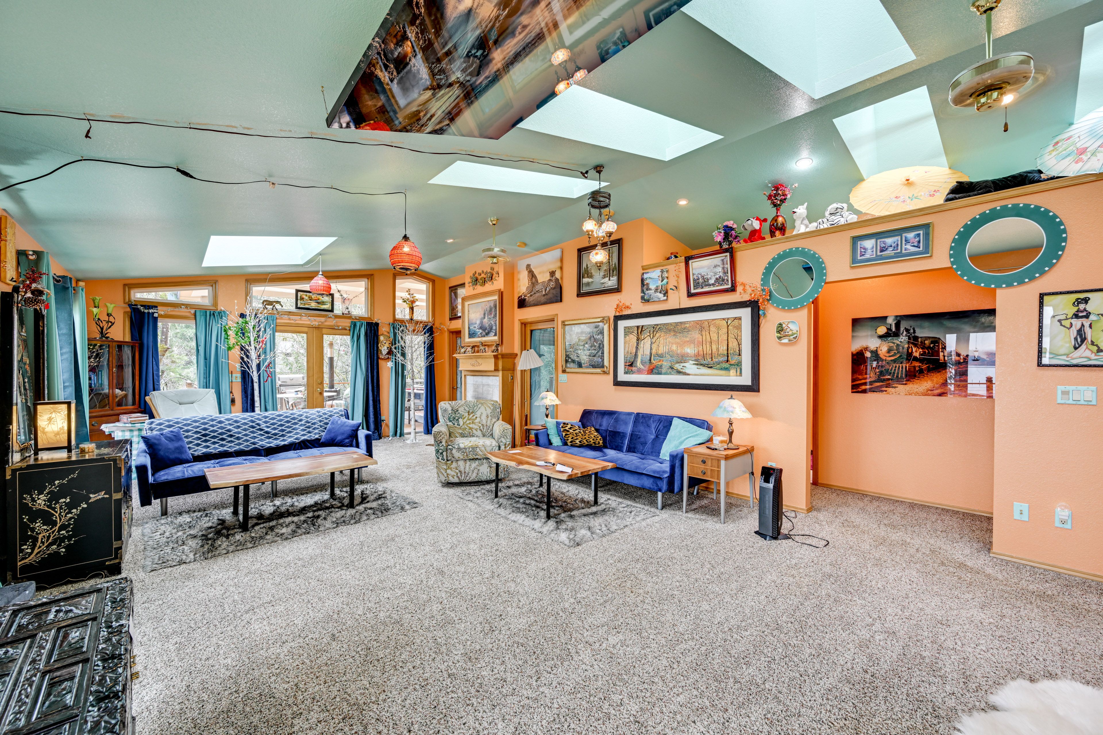 Living Room | 2 Futons | Free WiFi | Central A/C & Heat | Main Floor