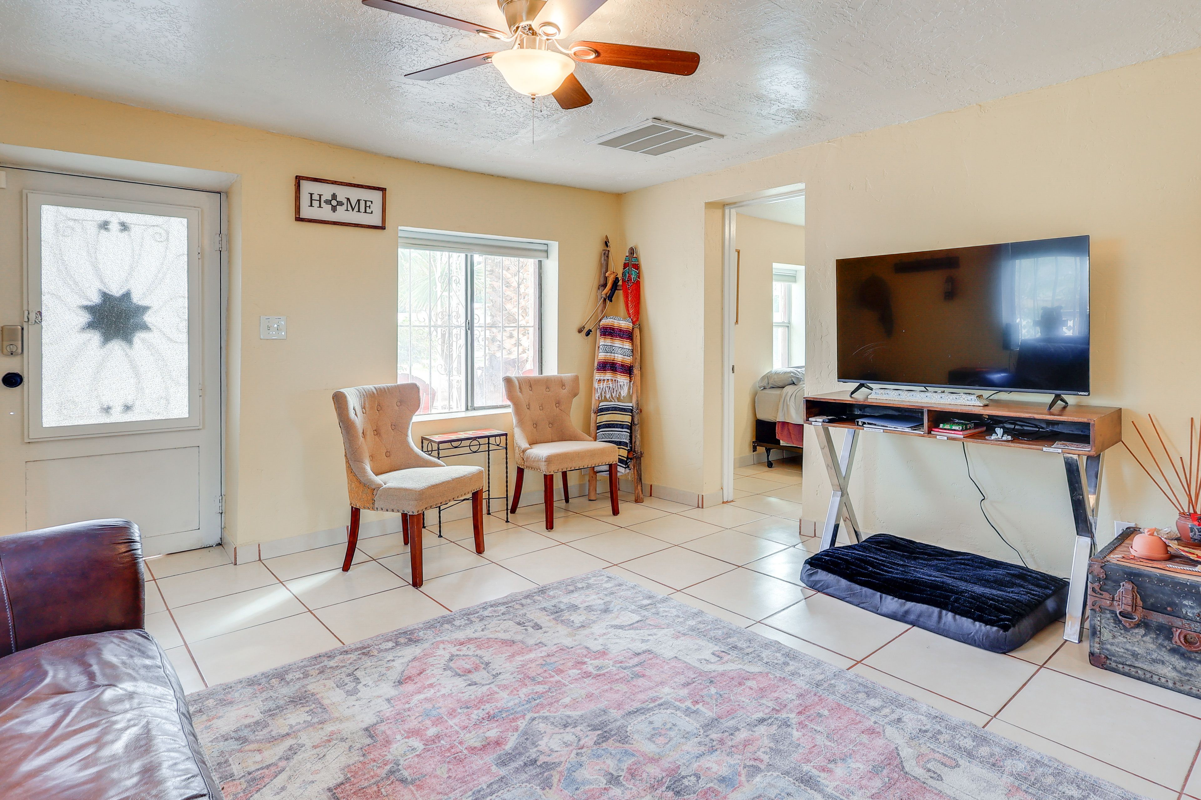 Living Room | Single-Story Home | Central A/C & Heating | Full Air Mattress