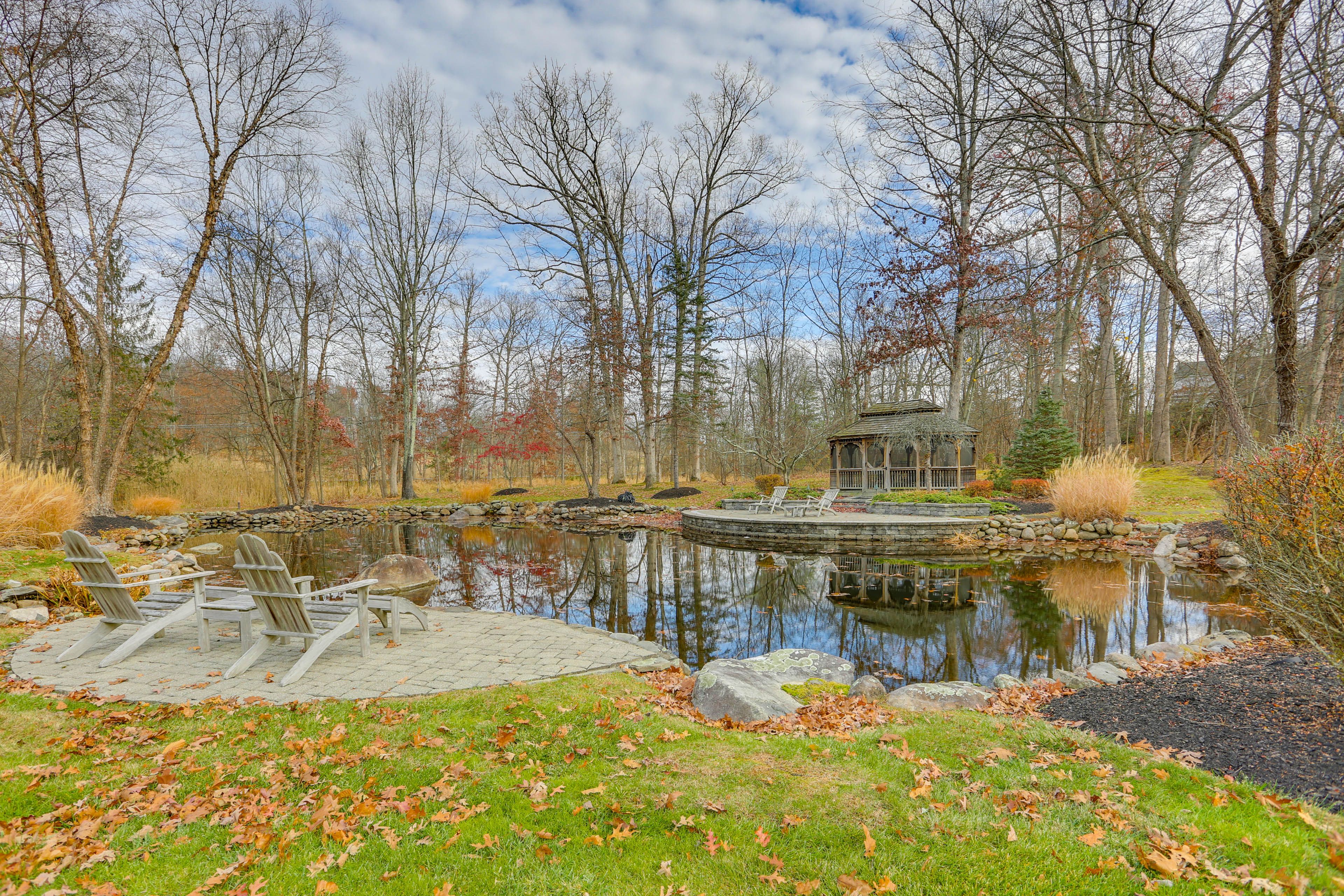 Exterior | On-Site Pond | Fire Pit | Gazebo