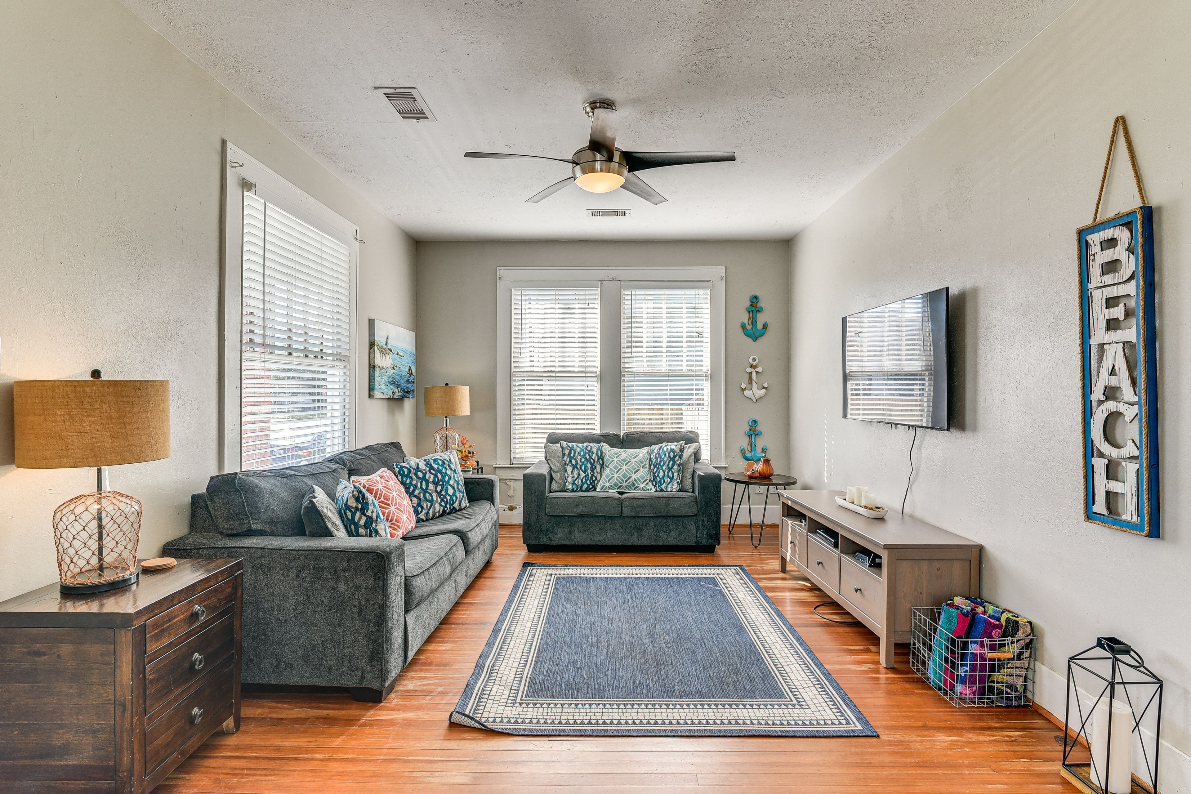 Galveston Vacation Rental | 2BR | 1BA | 1,168 Sq Ft | 5 Steps to Enter