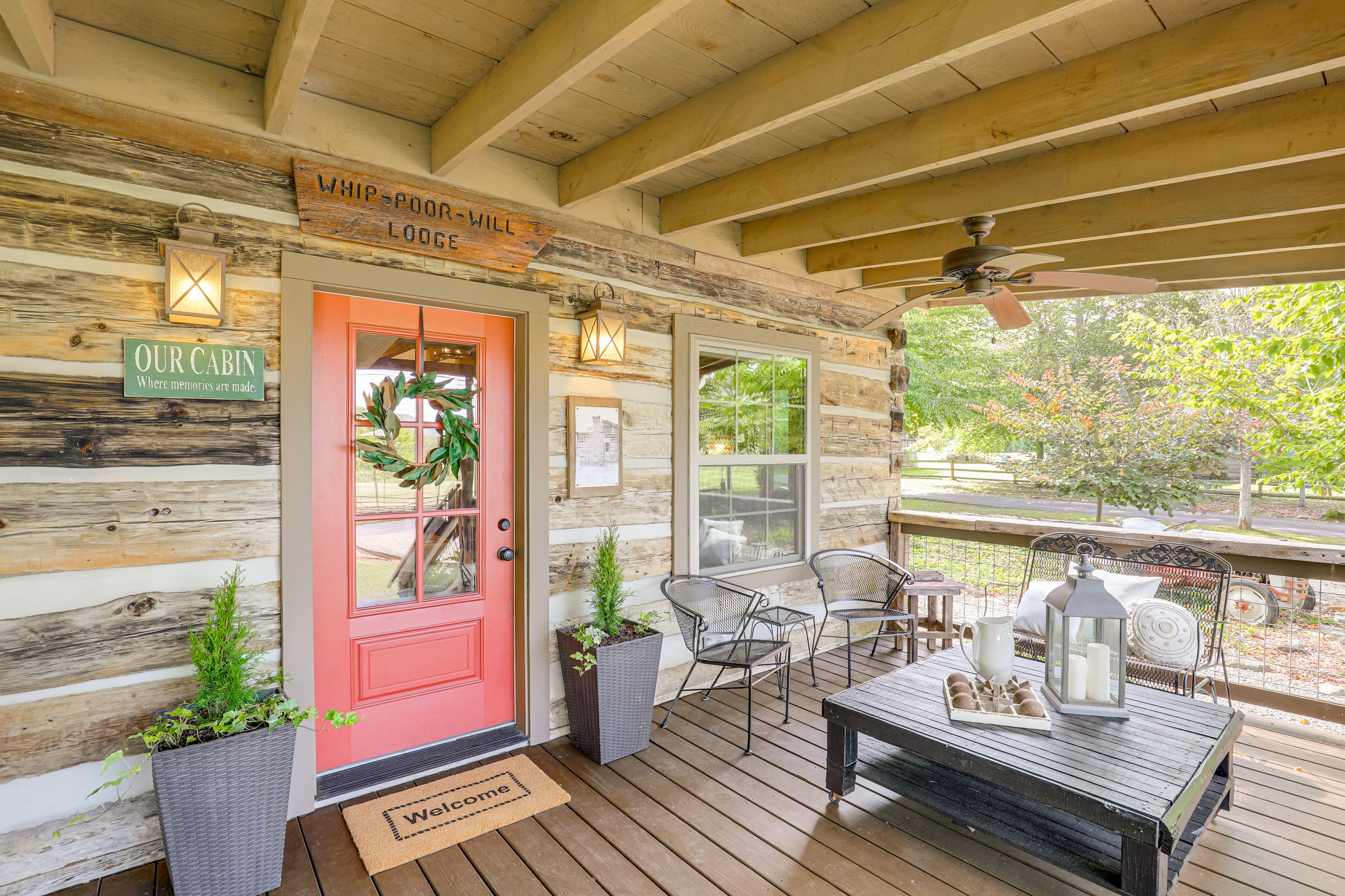 Cabin Exterior | Furnished Porch
