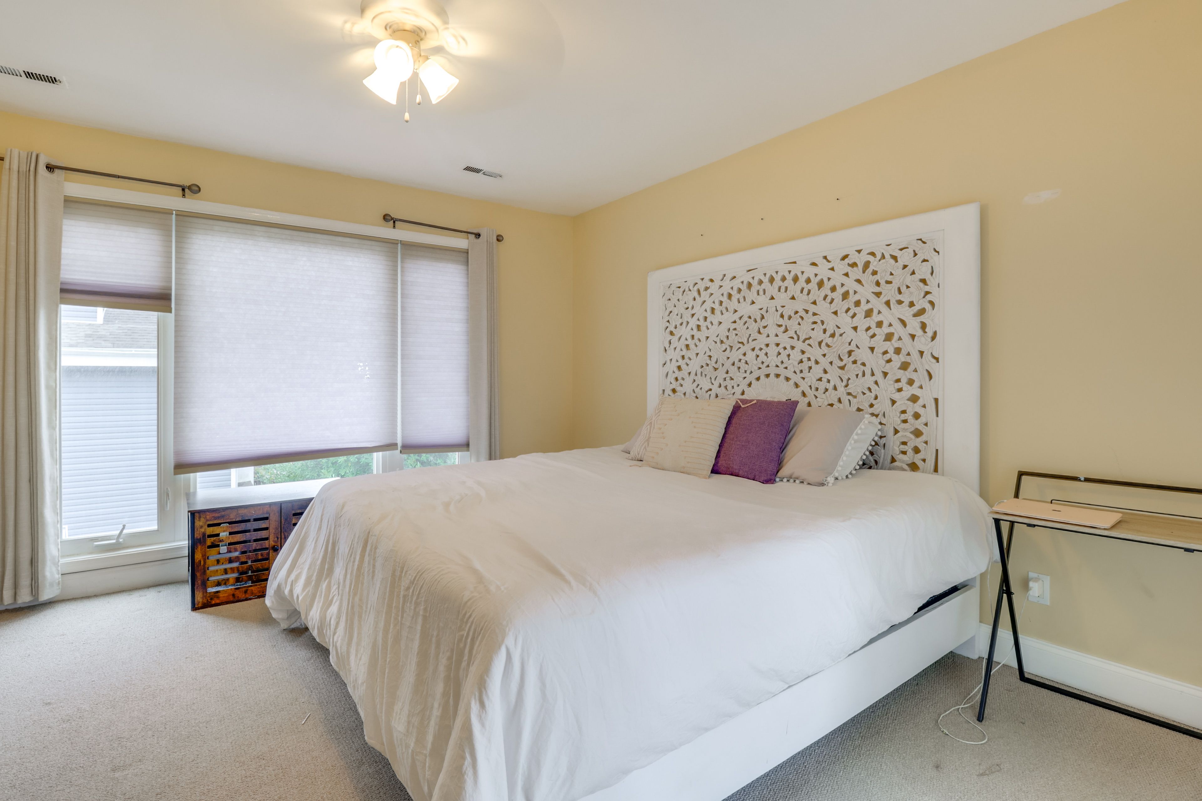Bedroom 1 | Upper Floor | King Bed | Linens Provided | Balcony Access