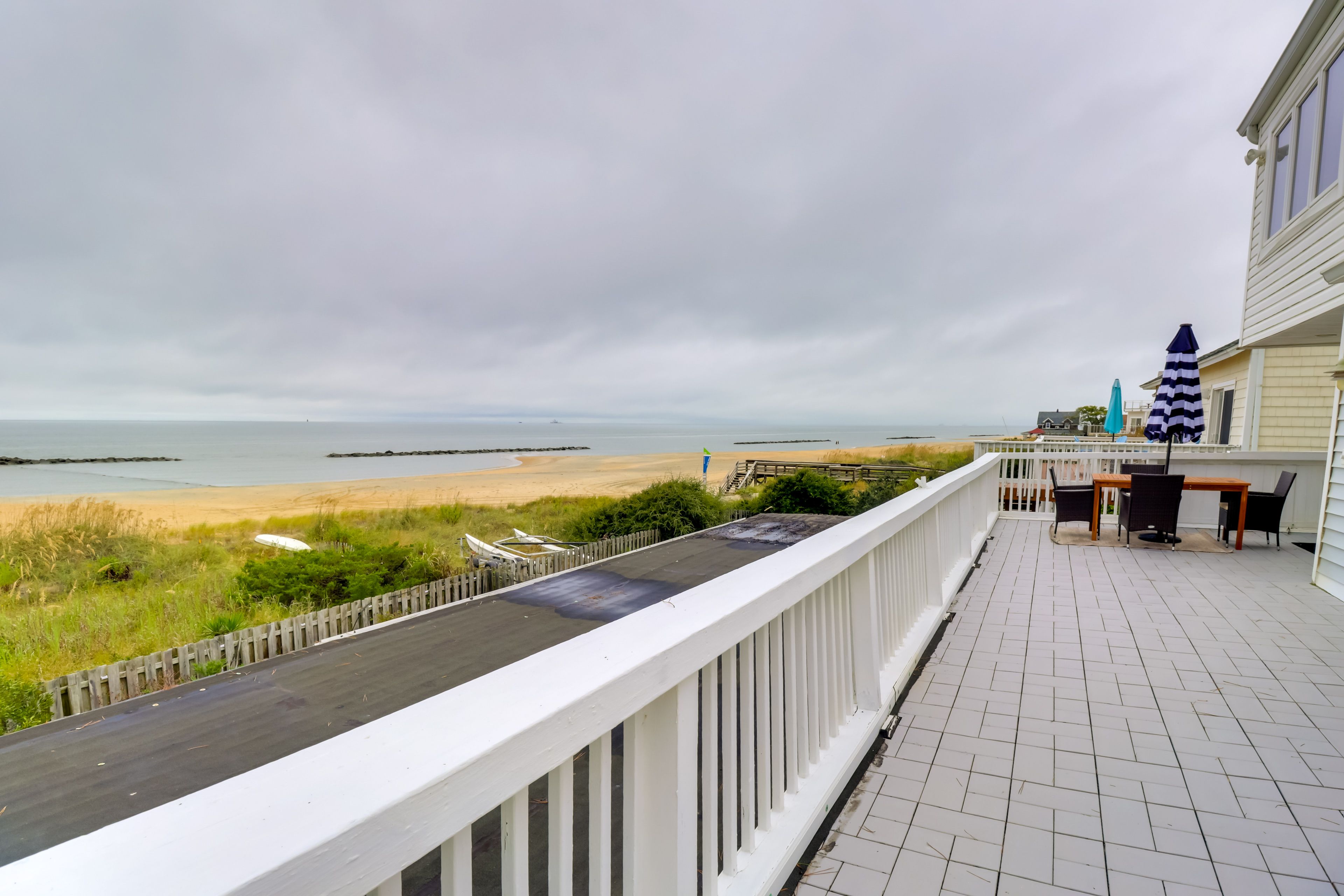 Deck | Dining Area | Beach & Bay Views