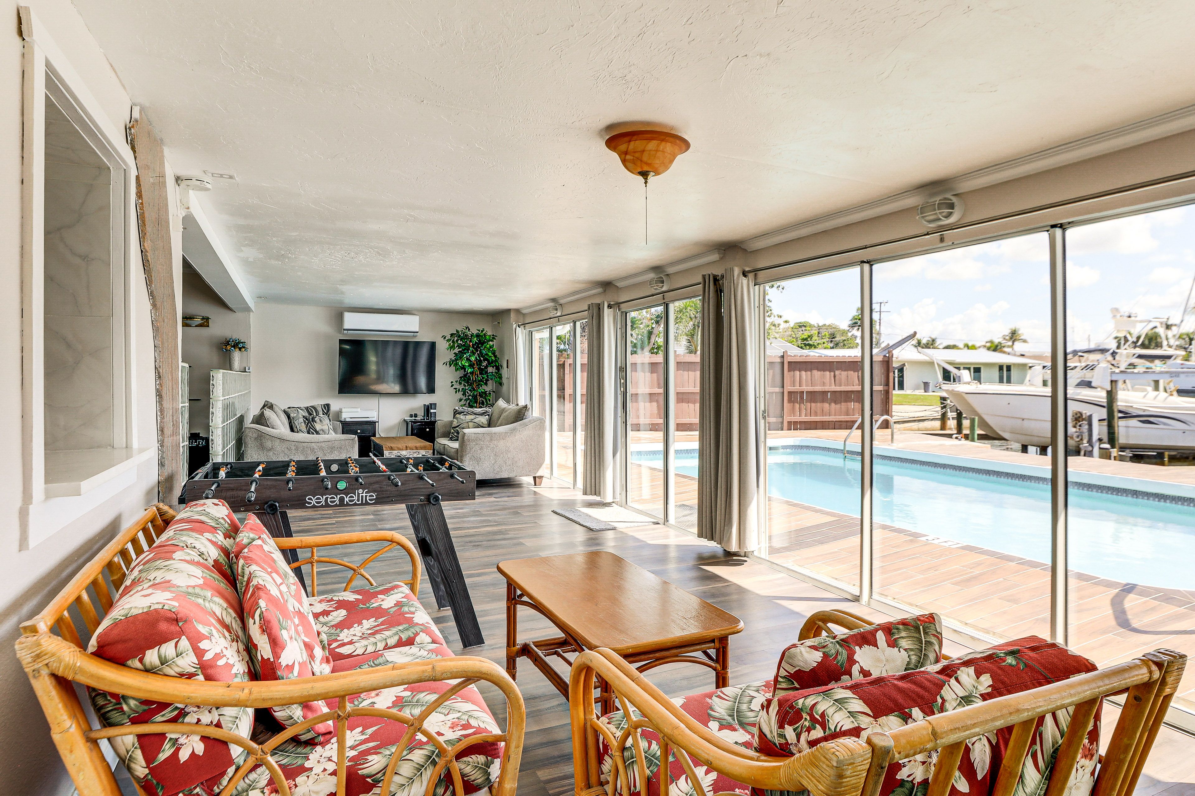 Furnished Sunroom | TV | Foosball Table | Wet Bar w/ Wine Cooler