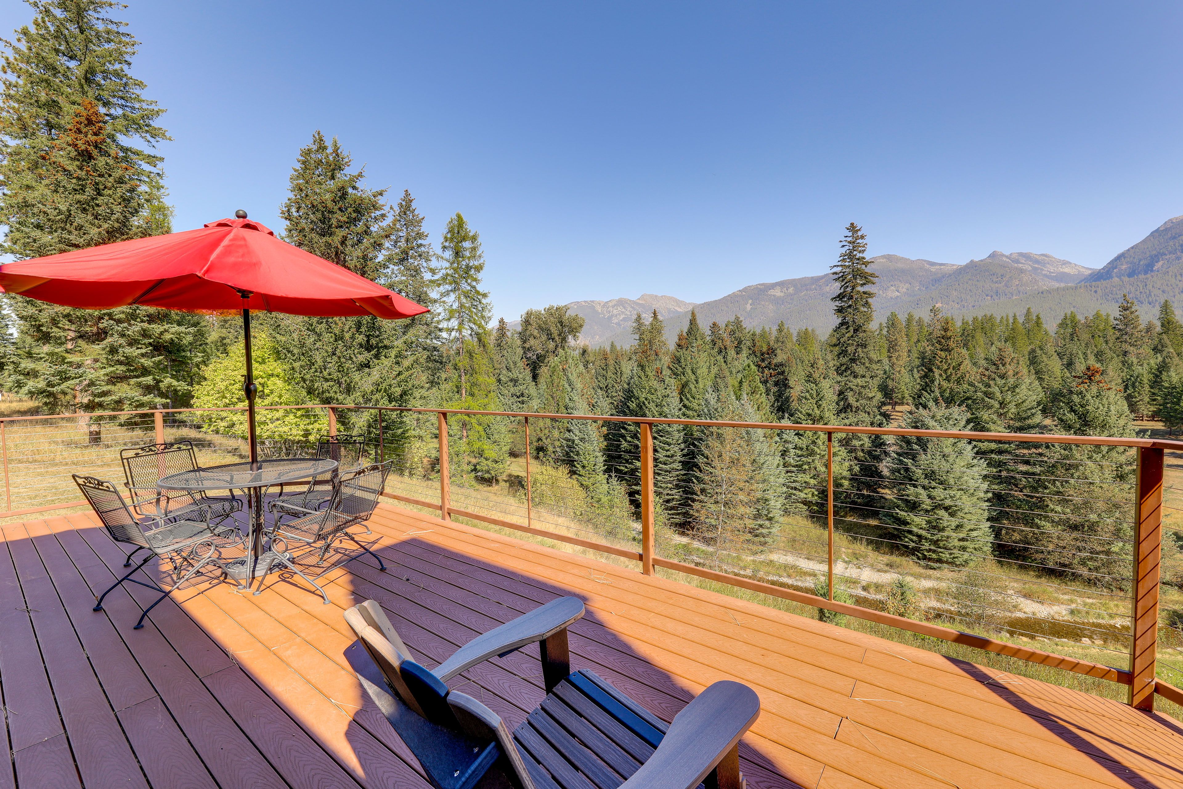 Deck | Dining Area | Mountain Views