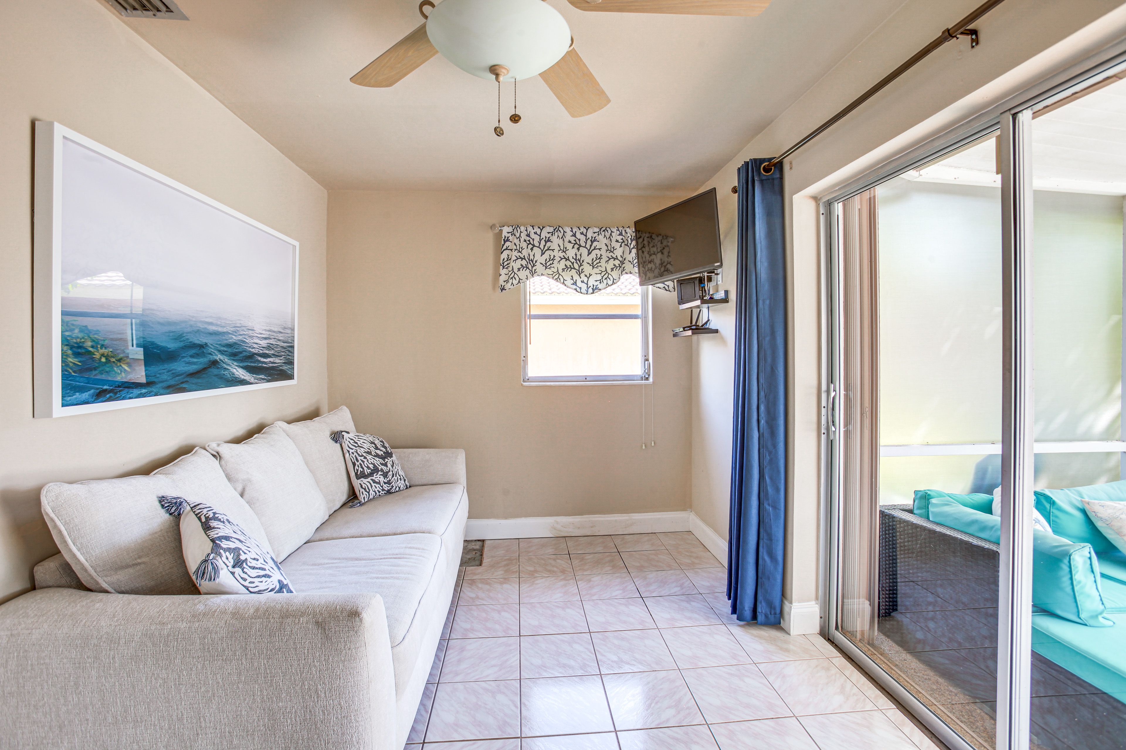 Bedroom 3 | Queen Sleeper Sofa | Accordion Door & Curtain For Privacy