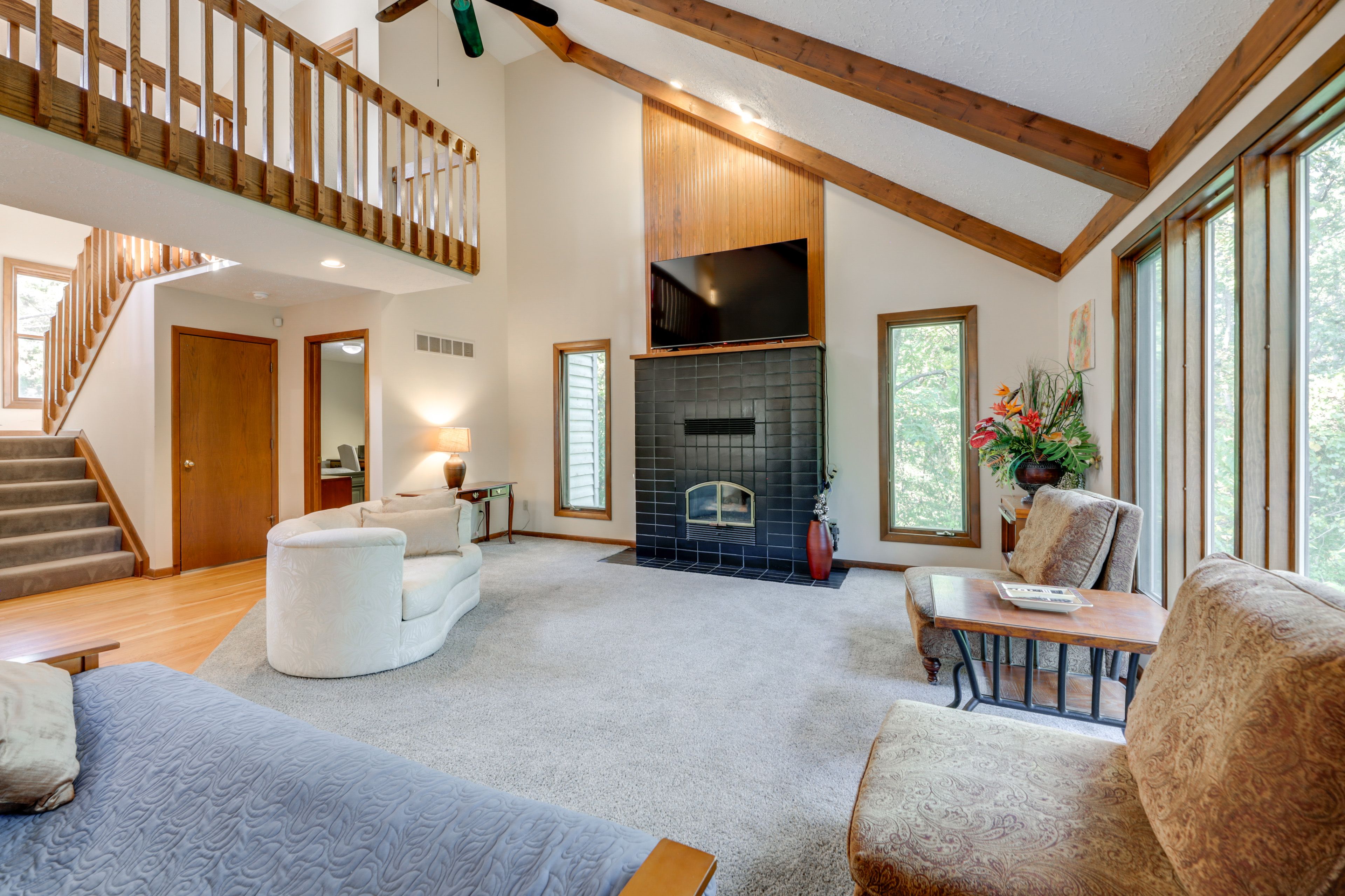 Living Room | 1st Floor | Queen Futon | Central A/C & Heating | Free WiFi