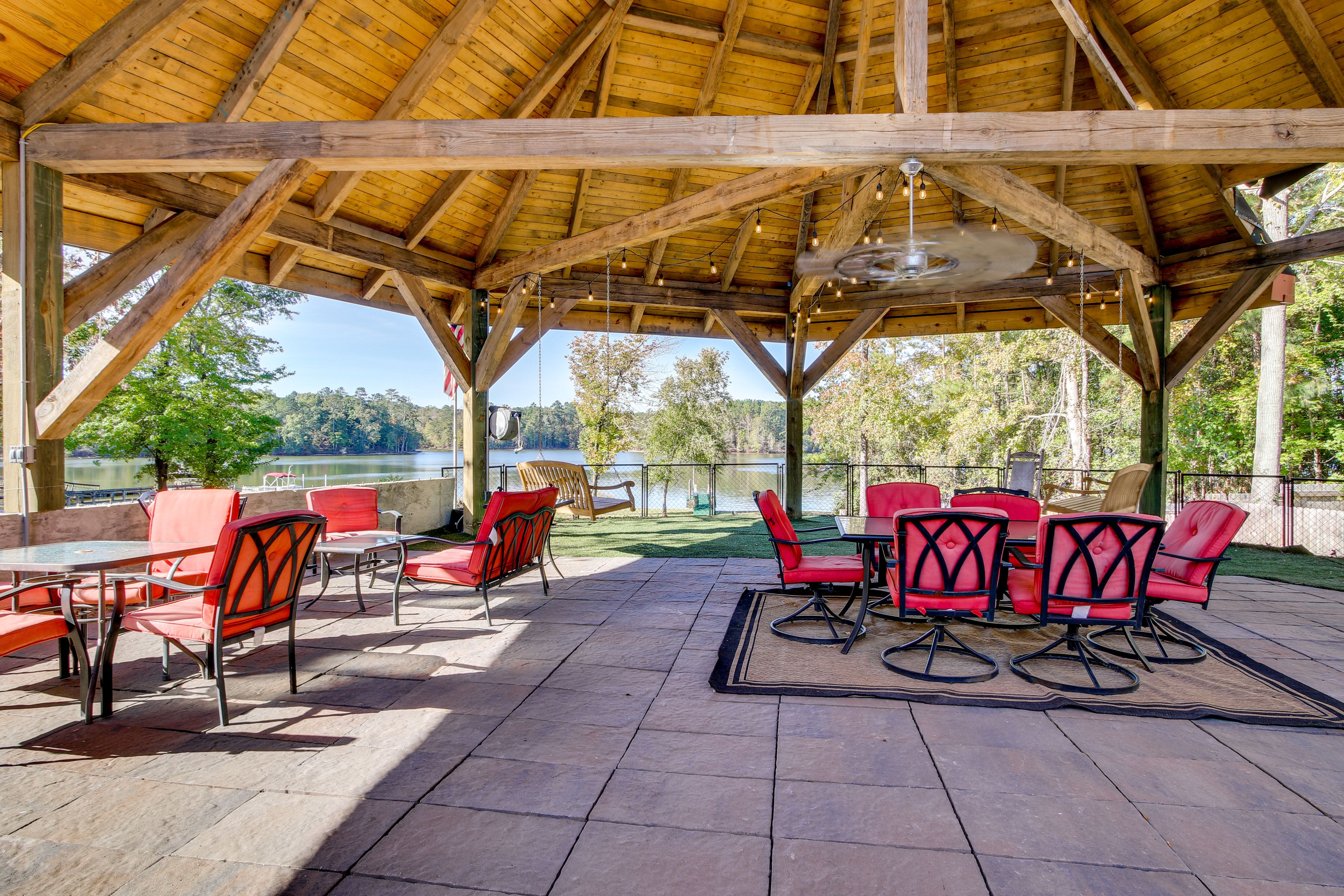 40' x 60' Gazebo | 5-Burner Grill | Large Ceiling Fan | String Lights