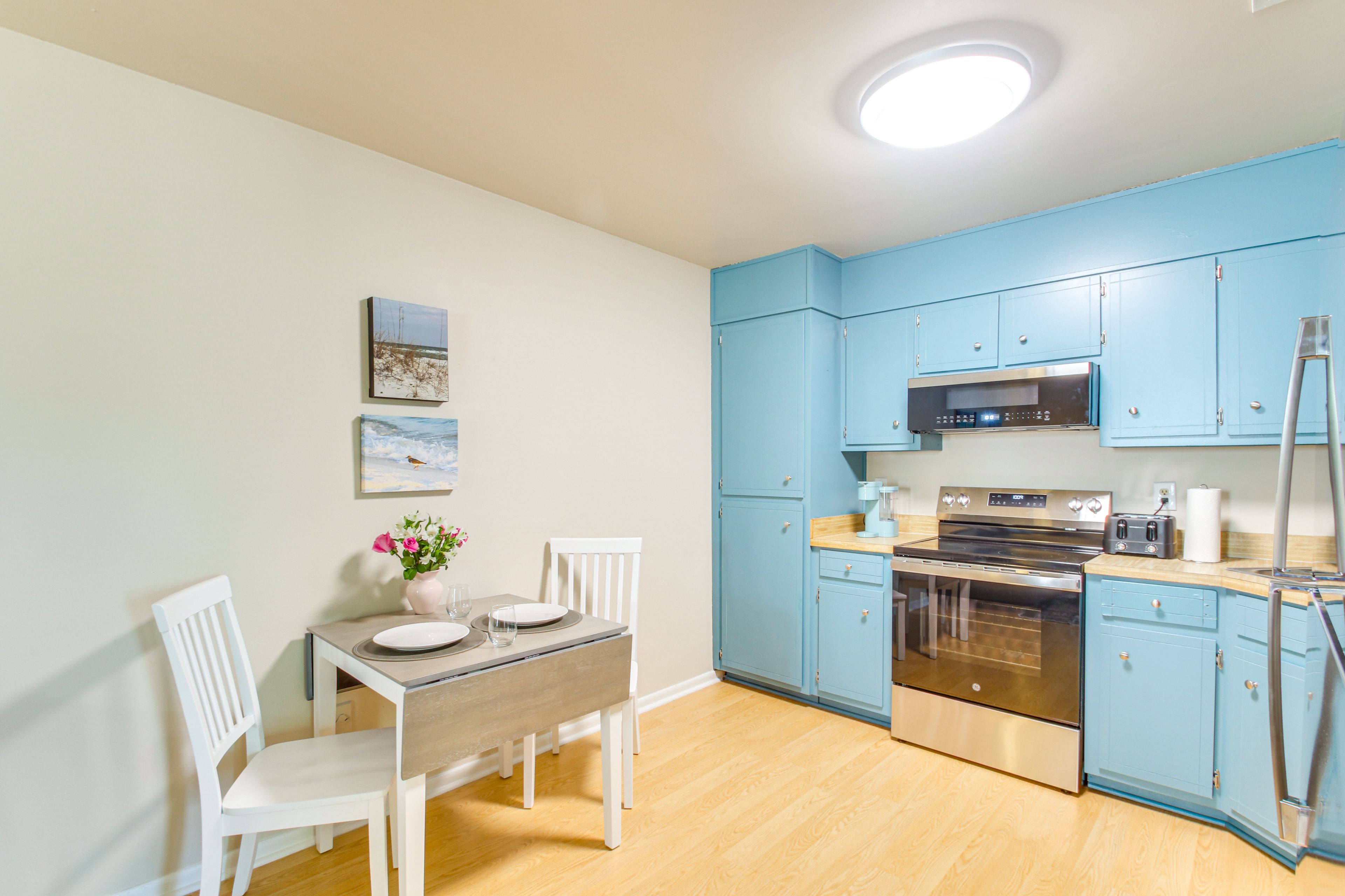 Kitchen | Single-Story Condo | Central Heating & A/C