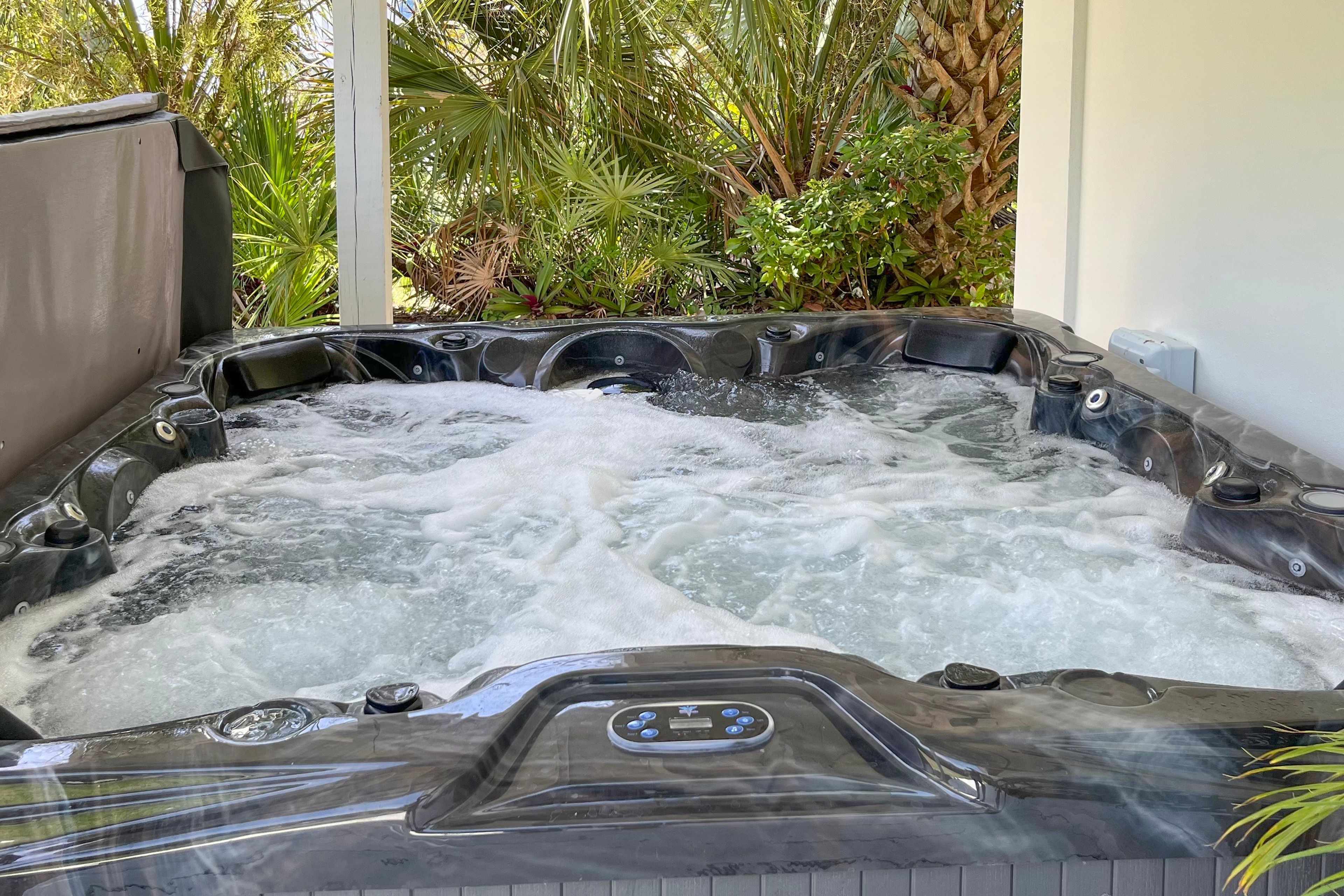 Patio | Private Hot Tub