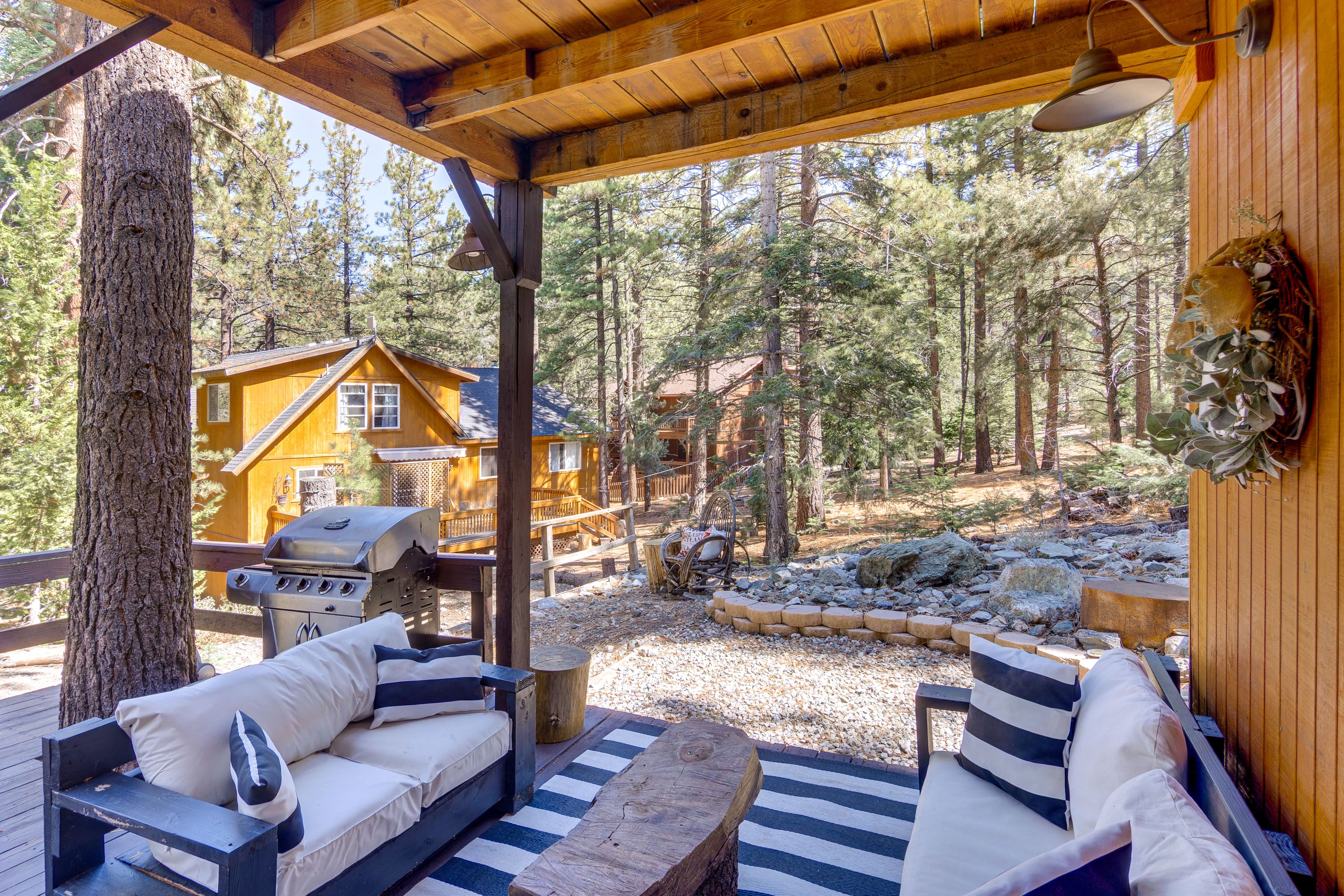 Private Deck | Single-Story Cabin | Serene Forest Setting