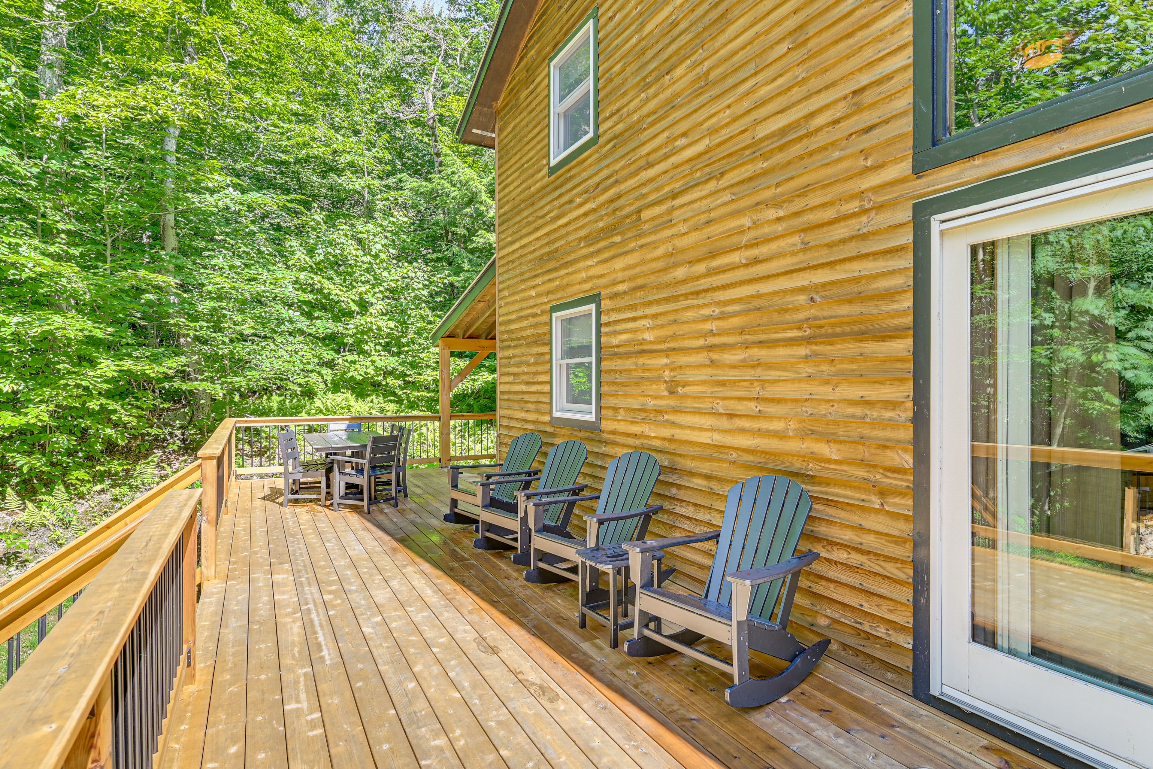 Partially Covered Wraparound Deck | Gas Griddle | Forest Views