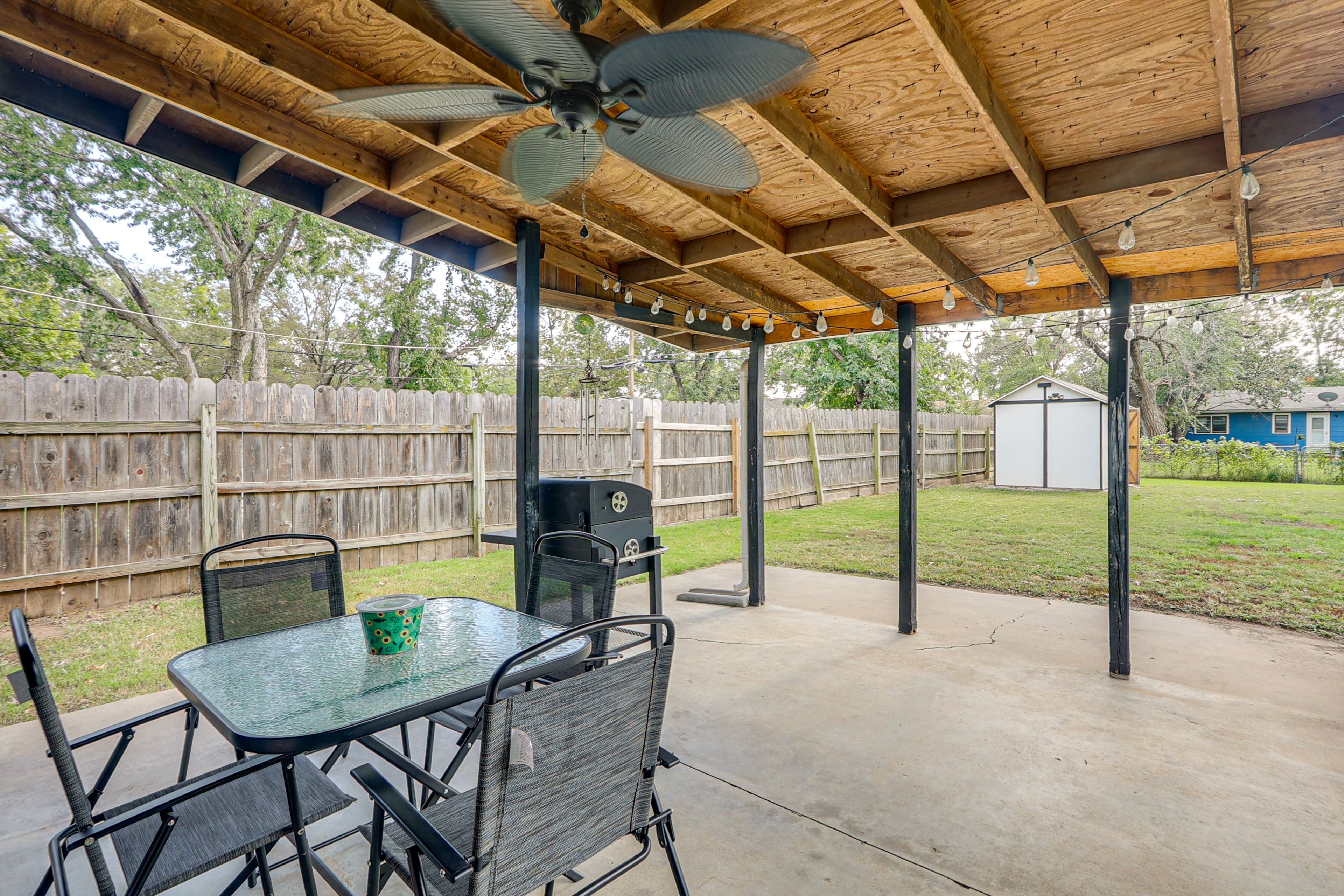 Covered Patio | Dining Area | Charcoal Grill