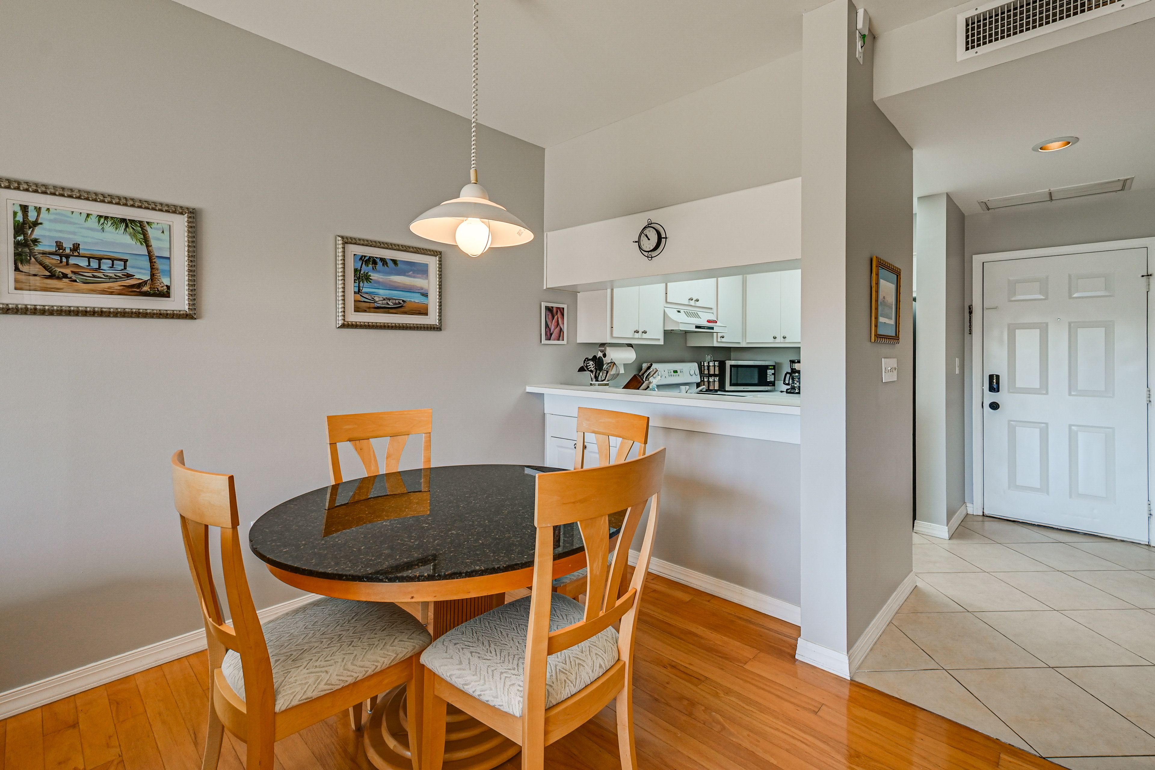 Kitchen & Dining Area | Central A/C & Heat